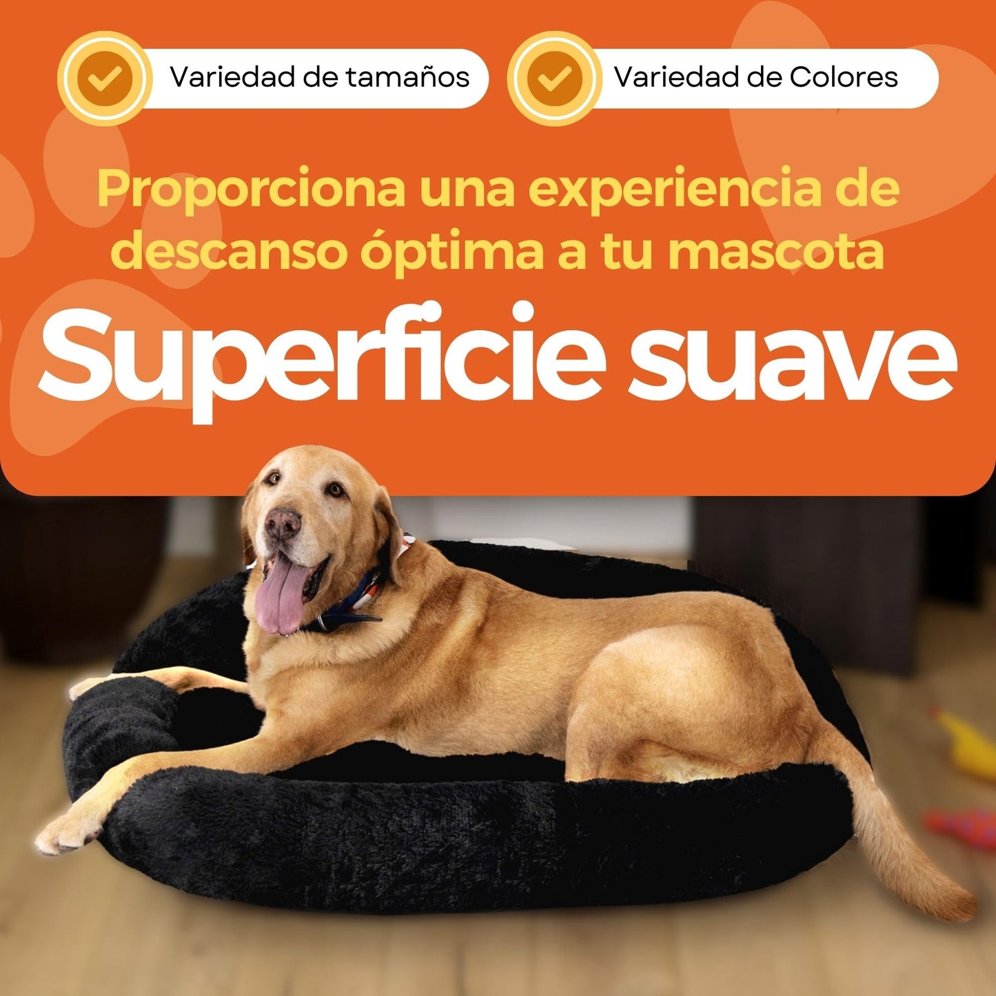 Cama para Perro Hills Negra Tipo Dona Anti Estrés XX-Large