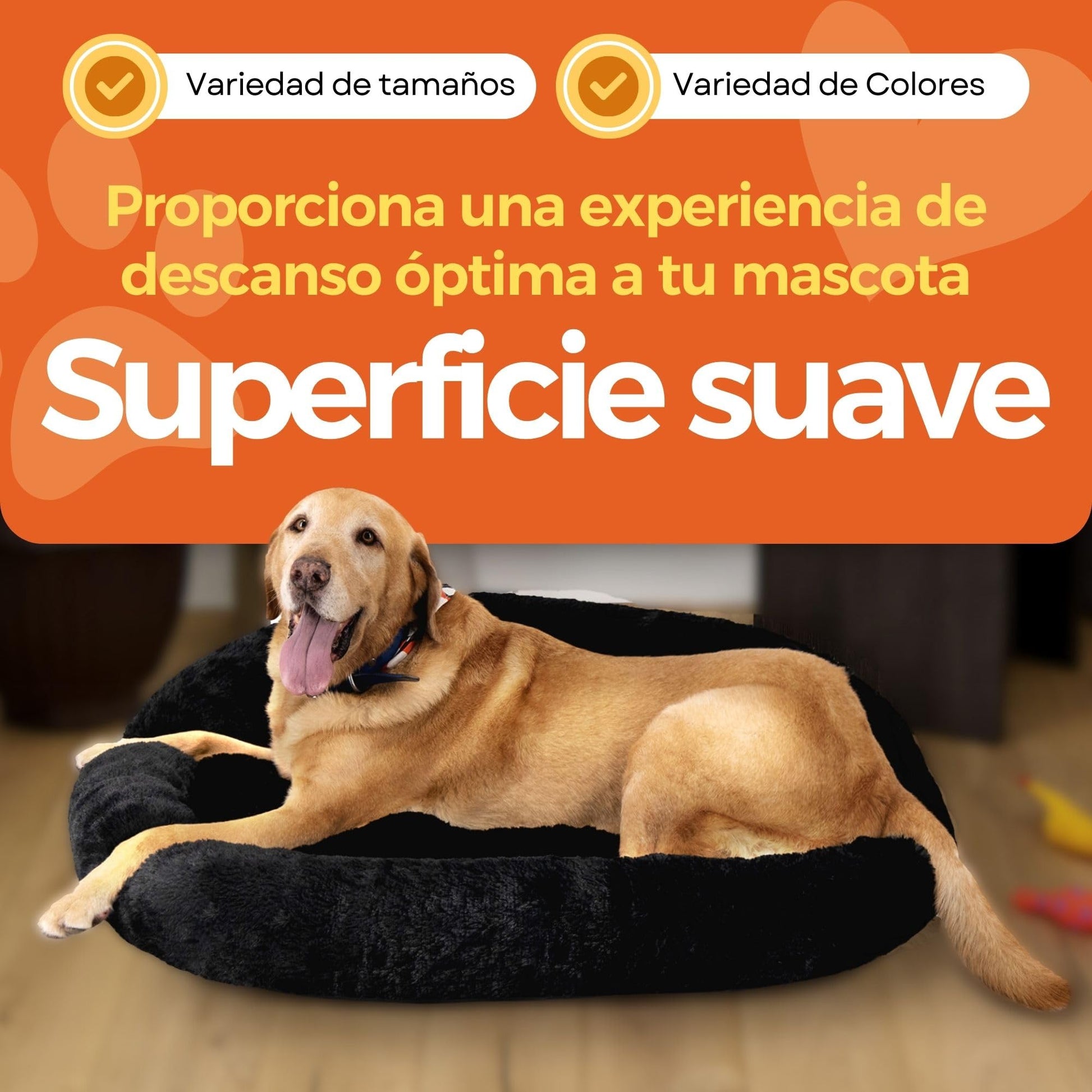 Cama para Perro Hills Negra Tipo Dona Anti Estrés XX-Large