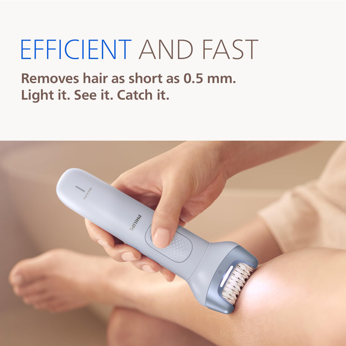Depiladora Philips Serie 8000 - Depiladora eléctrica inalámbrica para uso en seco y húmedo, para depilación de piernas y cuerpo, con ProGuide, 3 accesorios, 60 min. de duración, Modelo BRE708/00