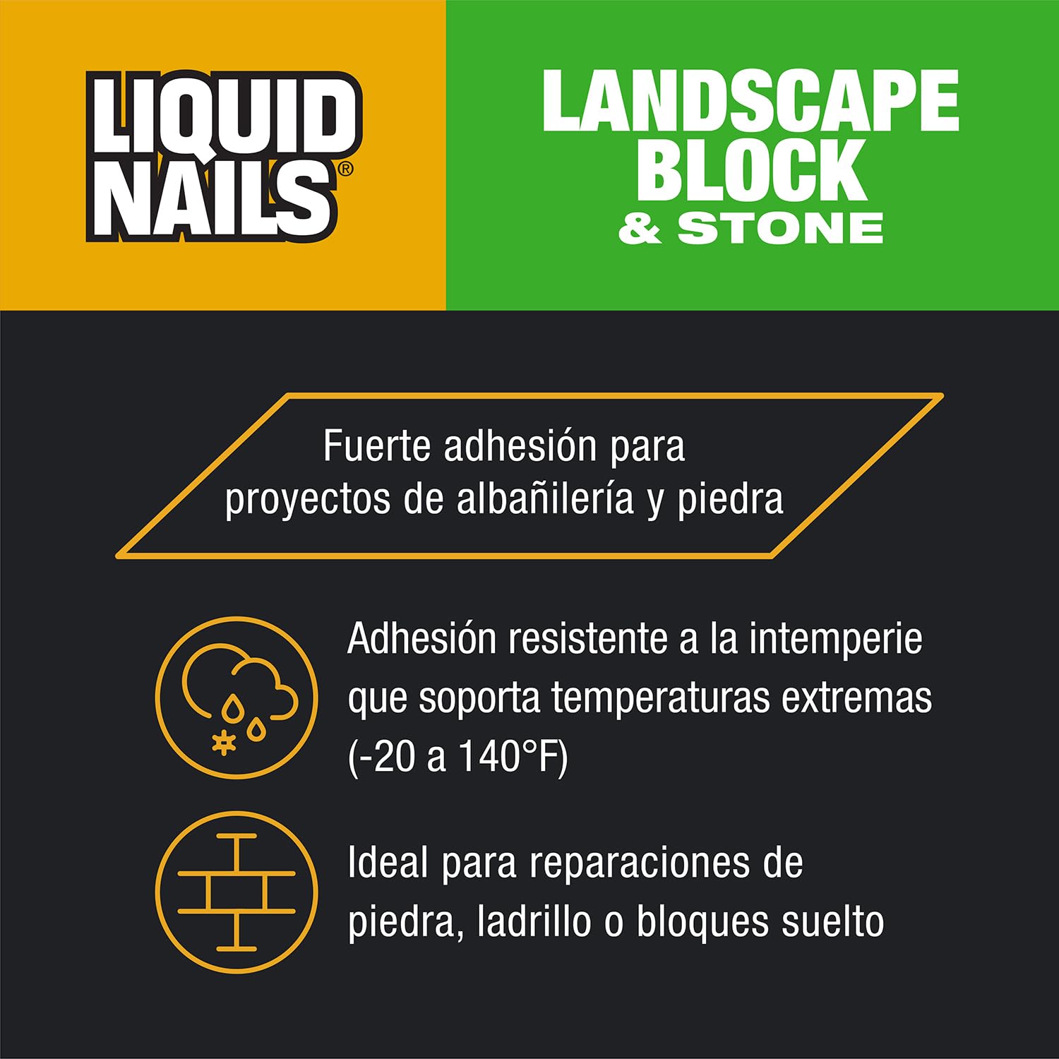 LIQUID NAILS LN-905 Landscape Block Adhesive (Low-VOC) (10-Ounce)