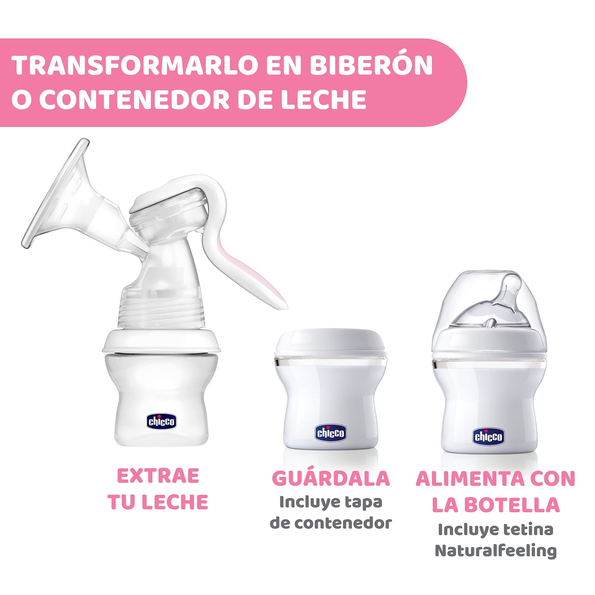 CHICCO, Extractor de Leche Materna Manual Natural Feeling, Accesorios de Lactancia