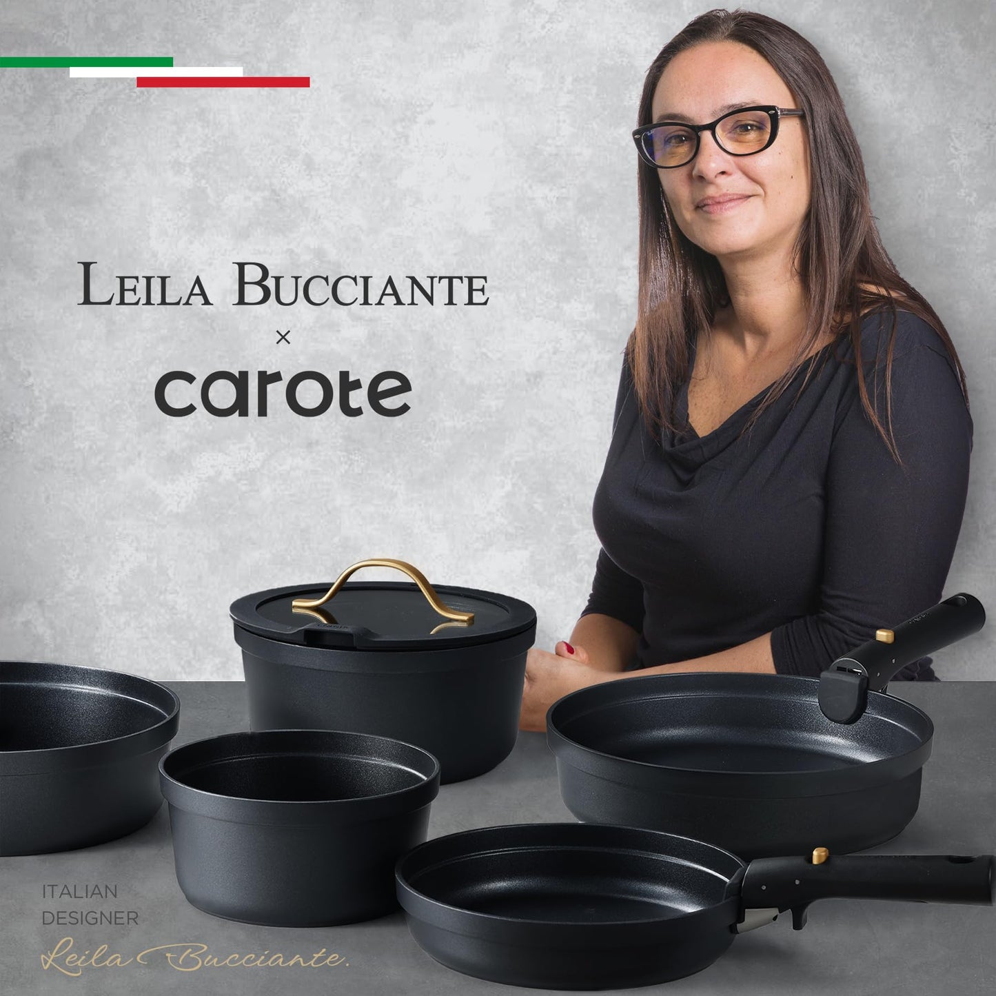 CAROTE - Juego de 20 ollas y sartenes antiadherentes, aptos para lavavajillas, horno y refrigerador, mango extraíble, utensilios de cocina aptos para horno RV, juego de cocina de inducción, negro