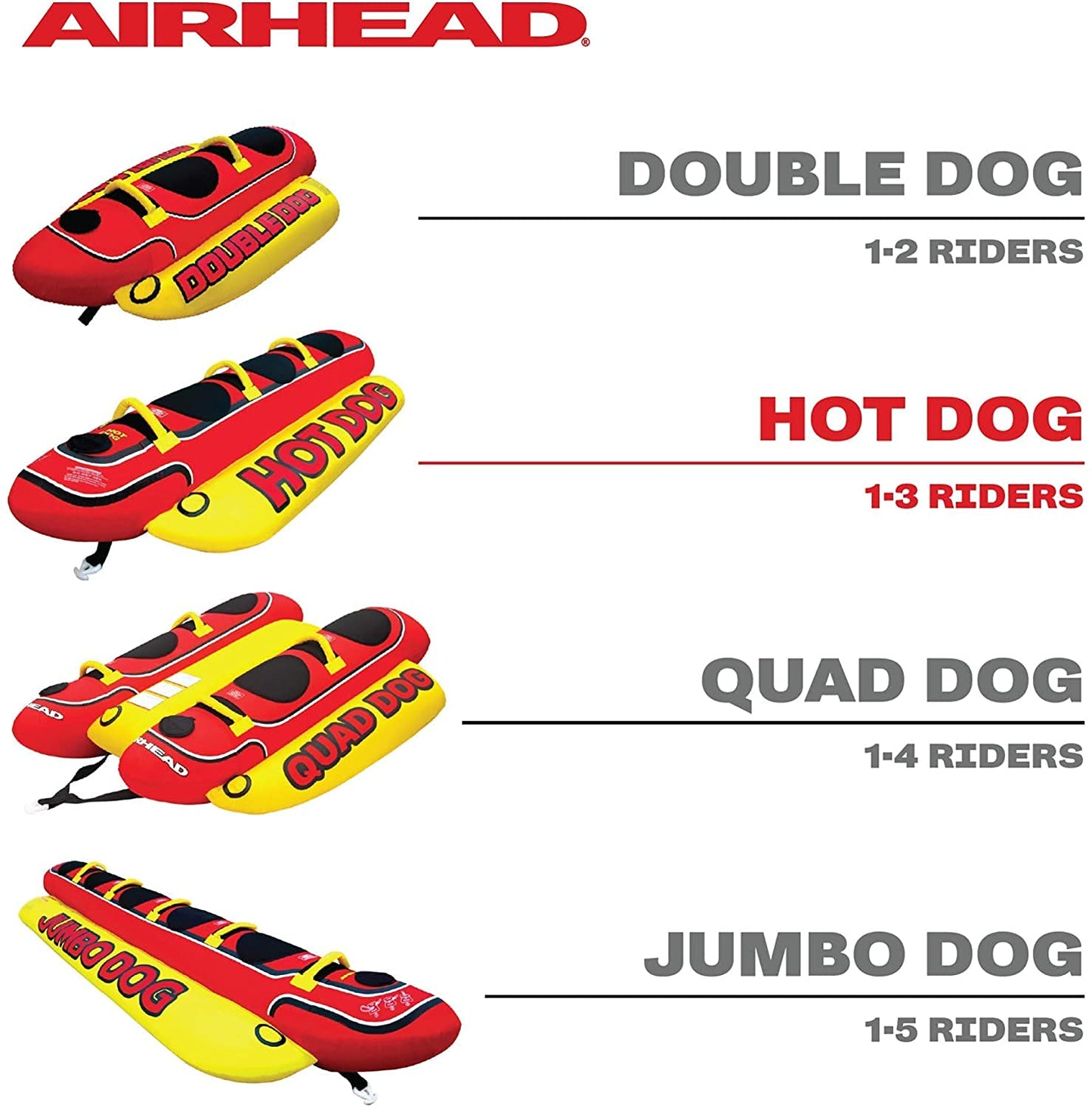 Remolcable Airhead HD-3 Hot Dog Rojo