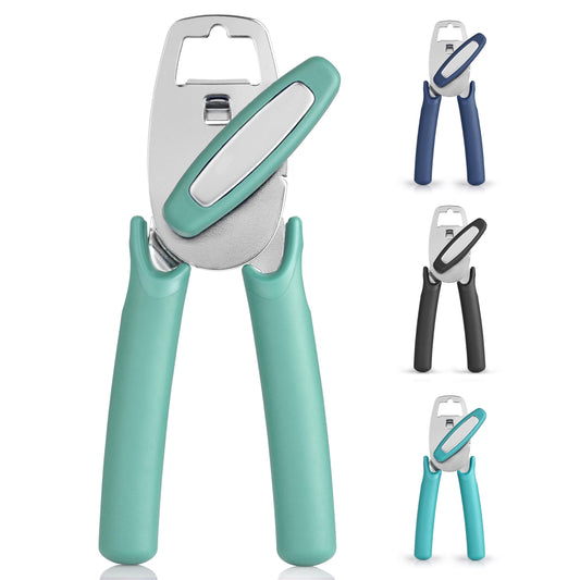 Abrelatas Manuel Zulay Kitchen Acero Inoxidable Grande con Rueda de Corte Suave y Abridor de Botellas Integrado