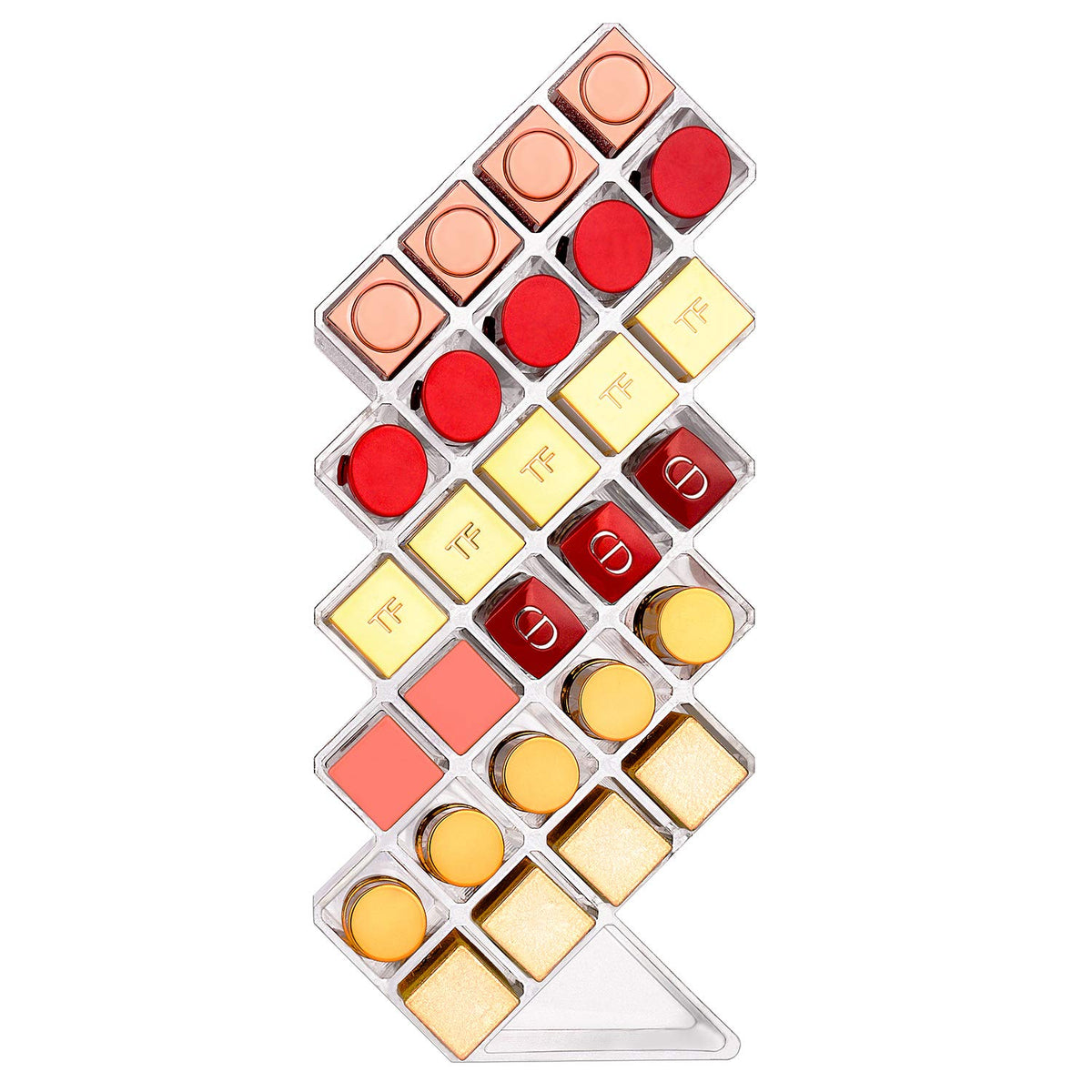 JessLab Organizador de Pintalabios, Soporte para Pintalabios Acrílico Torre de Labios Organizador de Maquillaje Cosmético Transparente Almacenamiento para Encimera de Tocador de Baño, 28 Ranuras