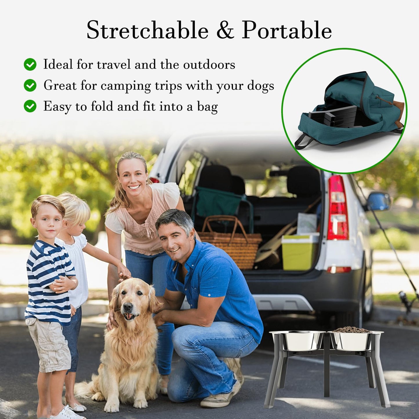Soporte para Cuencos SHAINFUN Ajustable para Perros Medianos y Grandes