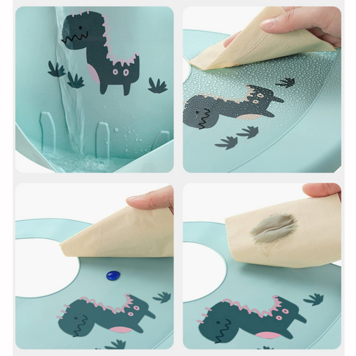 Sarvoza Baberos de silicona para bebé con recogedor de alimentos (juego de 3) – Plástico última intervensión de BPA, duradero y ajustable, baberos de silicona para bebés, niños y niñas