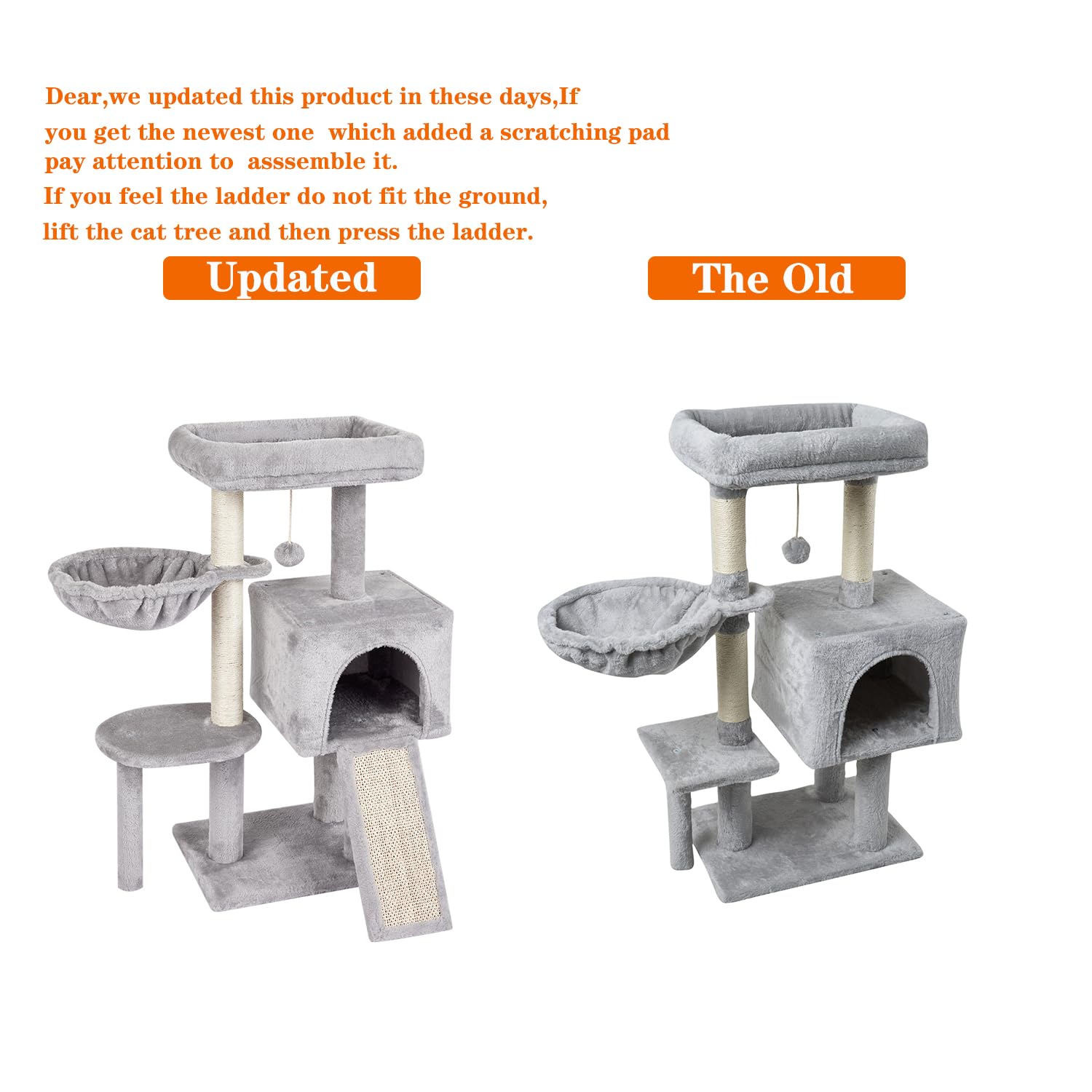FISH&NAP US09H - Lindo árbol para gatos para interiores, torre para gatos, condominio, sisal, postes rascadores para gatos, torre para gatos, condominio, sisal, postes rascadores con plataforma de salto, muebles para gatos, centro de actividades, casa de