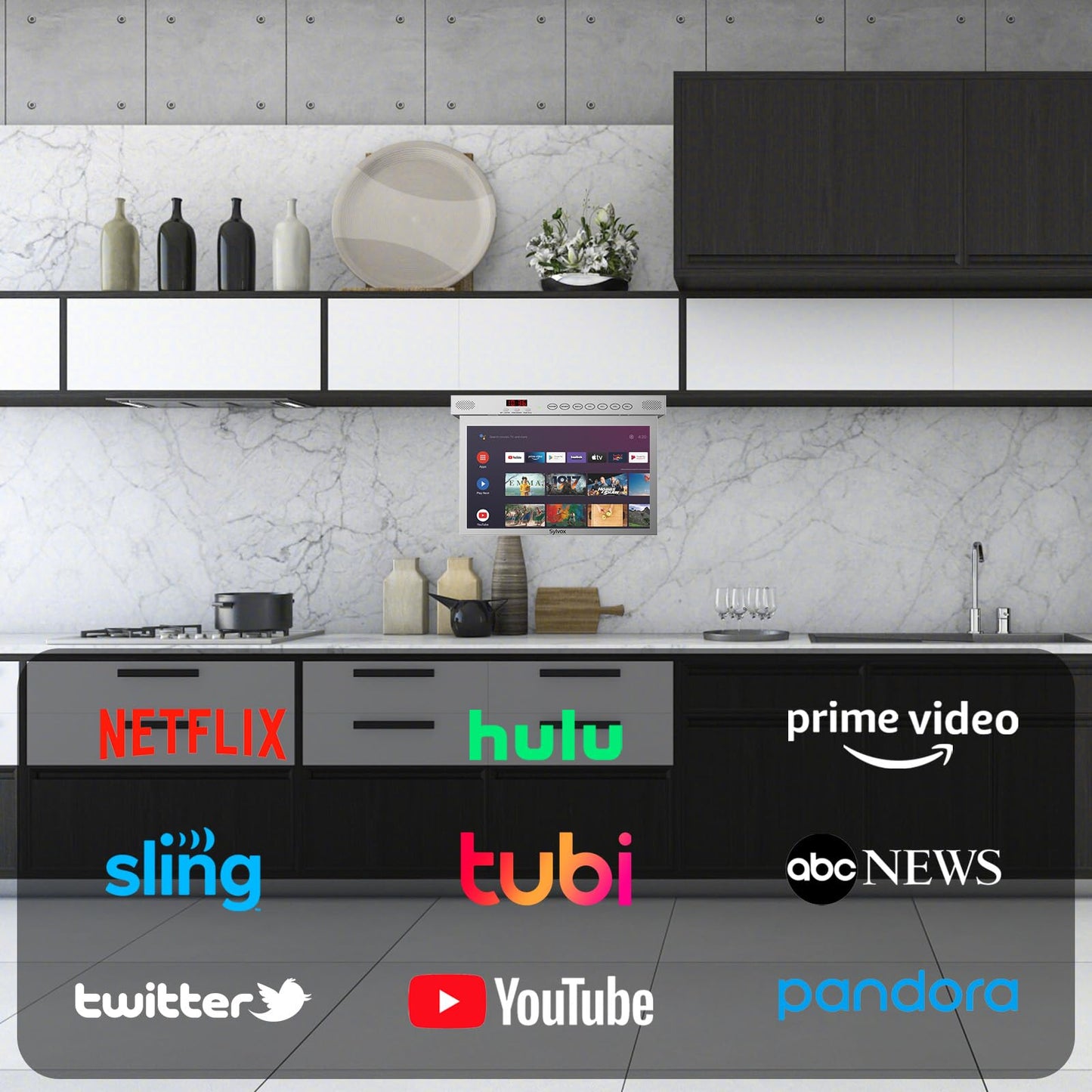 Smart TV SYLVOX Plateado Giratorio 360° para Cocina y RV