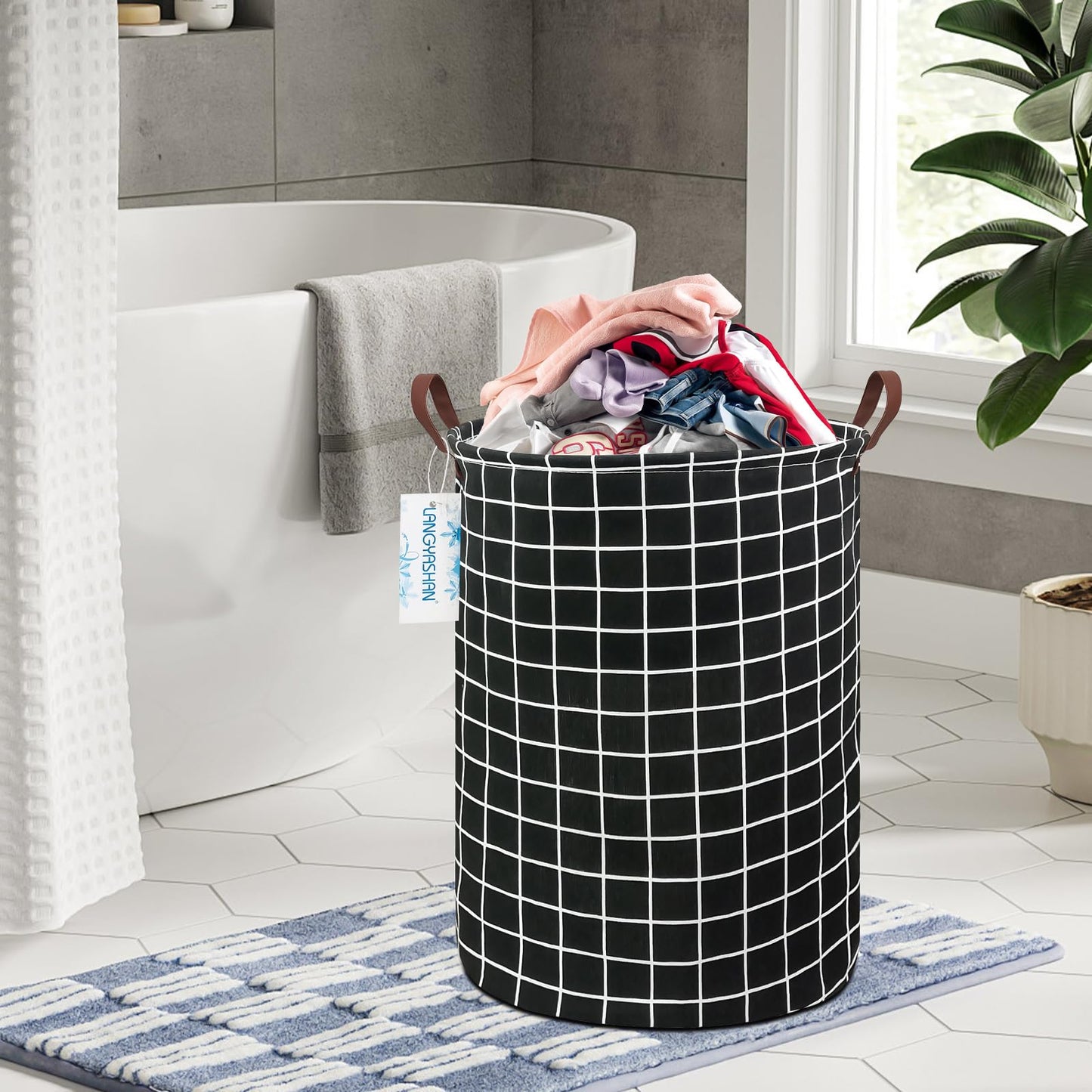 Langyashan - Cesta de almacenamiento, cesta plegable de algodón para niñas, cestas de ropa, canasta de juguetes, cestas de regalo, dormitorio, ropa y habitación de bebé