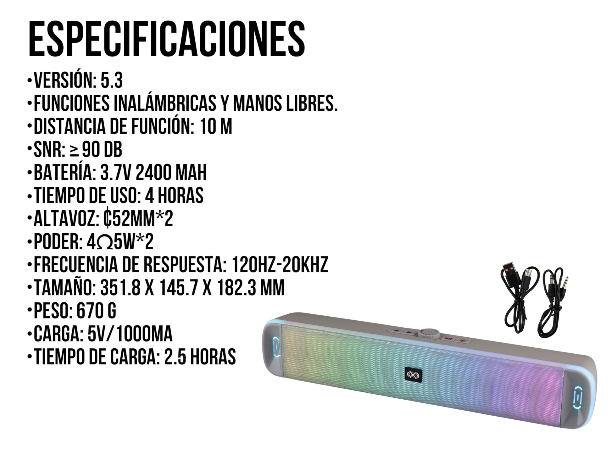 CONTROL EXPERT Bocina Bluetooth USB Radio Aux Microsd (Gris)