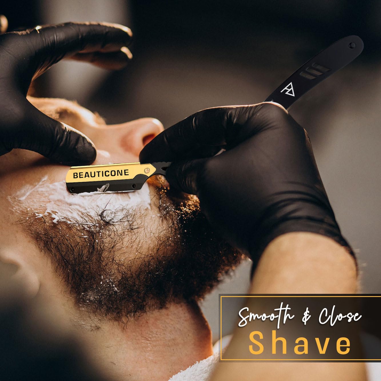 BEAUTICONE Navaja De Afeitar Recta Para Hombre Navaja De Afeitar Profesional De Barbero Con 100 Hojas De Un Solo Filo Navajas De Afeitar De Una Sola Hoja De Filo Recto Para Hombre()