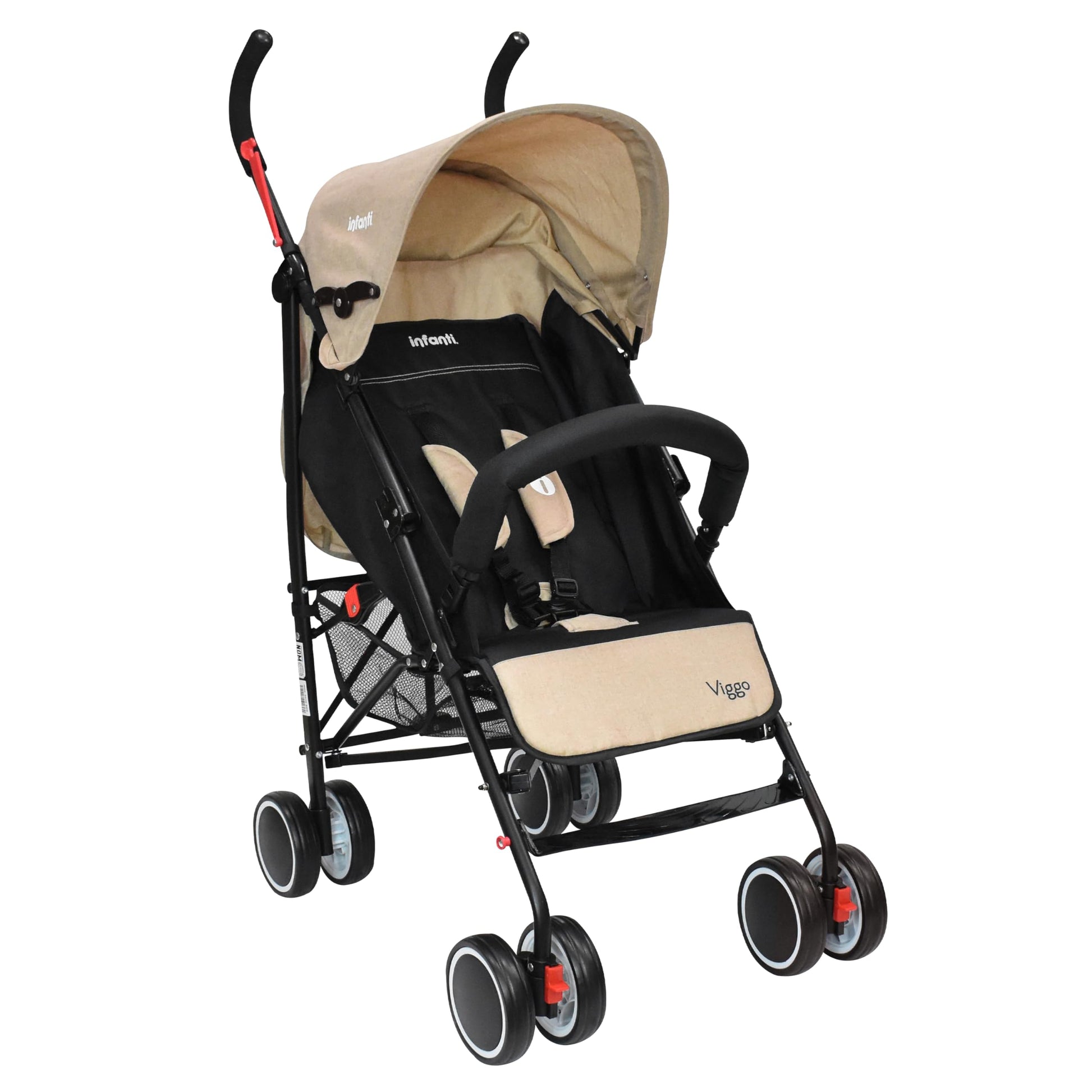 INFANTI | Carriola para Bebe VIGGO - Beige | Carriola de Viaje - Carrito para Bebe | Cosas para Bebes 6 Meses hasta 20 kg - Compacta y Plegable | Carriola con Toldo extensible y Arnés de Seguridad