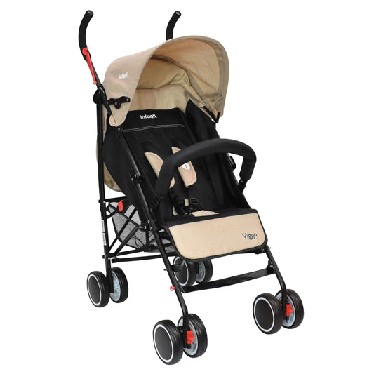 INFANTI | Carriola para Bebe VIGGO - Beige | Carriola de Viaje - Carrito para Bebe | Cosas para Bebes 6 Meses hasta 20 kg - Compacta y Plegable | Carriola con Toldo extensible y Arnés de Seguridad