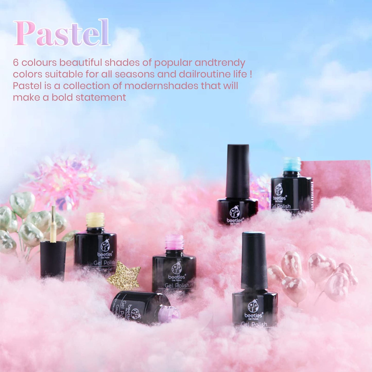 Beetles Pastel Esmalte en Gel Set - Esmalte en Gel Primavera Verano 2022 Pascua Pastel Rosa Amarillo Azul Gel Polaco Empapa Lámpara LED de Uñas Kits de Uñas de Gel Decoraciones de Pascua Caja de Regalos de Arte de Uñas