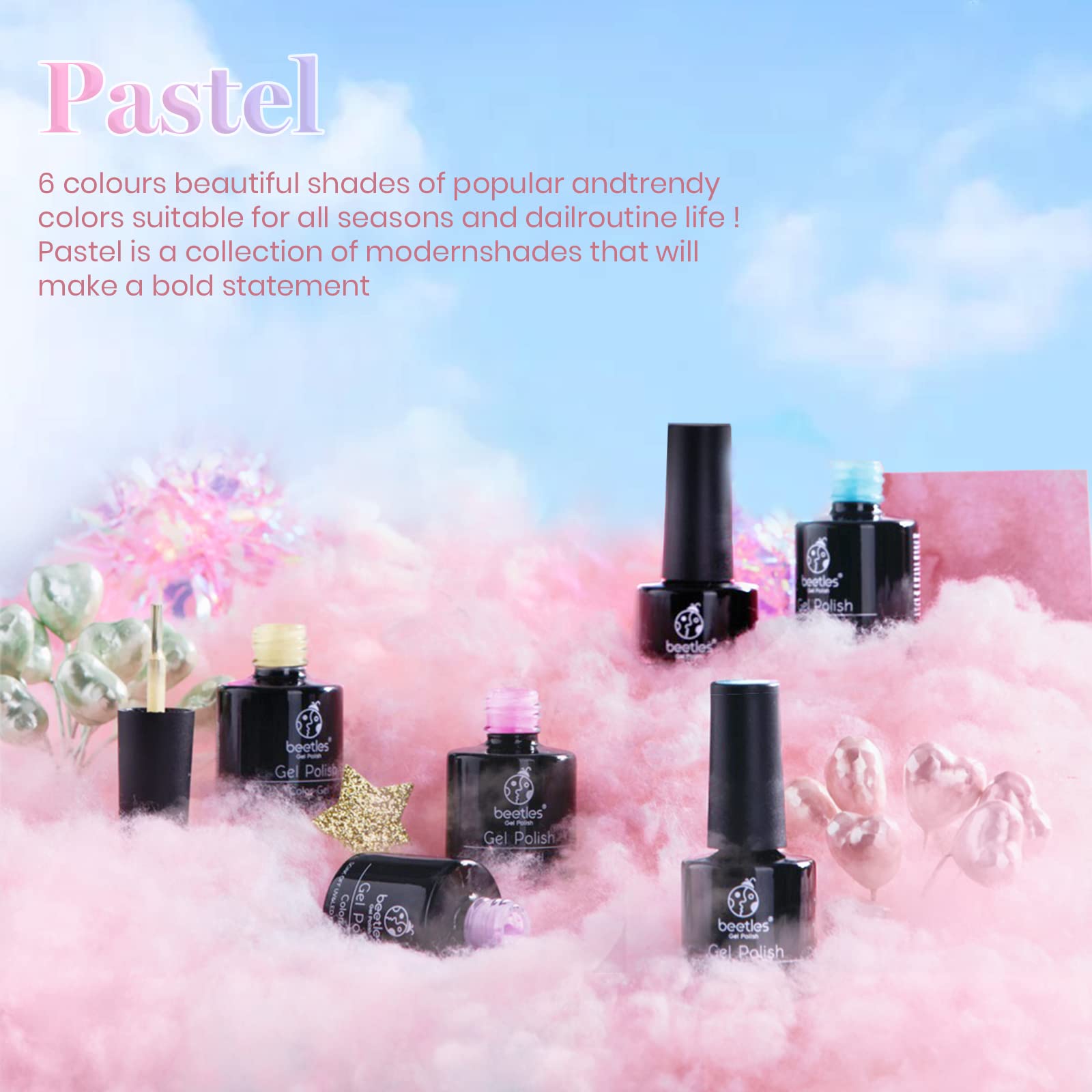 Beetles Pastel Esmalte en Gel Set - Esmalte en Gel Primavera Verano 2022 Pascua Pastel Rosa Amarillo Azul Gel Polaco Empapa Lámpara LED de Uñas Kits de Uñas de Gel Decoraciones de Pascua Caja de Regalos de Arte de Uñas