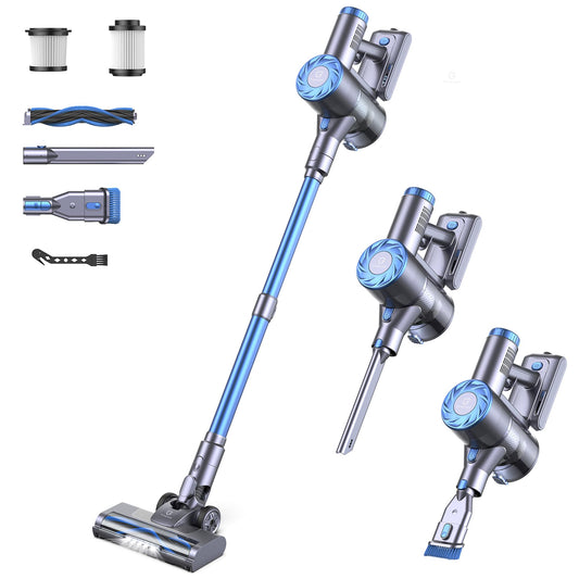 Greenote Aspiradora Inalámbrica 21000pa, Aspiradora Vertical con Soporte De Pared Y Cepillo LED, Aspiradora Silenciosa Y Ligera para Pisos Duros, Alfombras, Oficinas Y Apartamentos