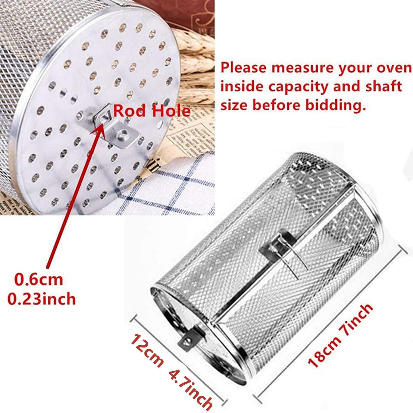Jaula para Horno nwejron Amplia Aplicación Orificios Densos para Barbacoa y Cocina