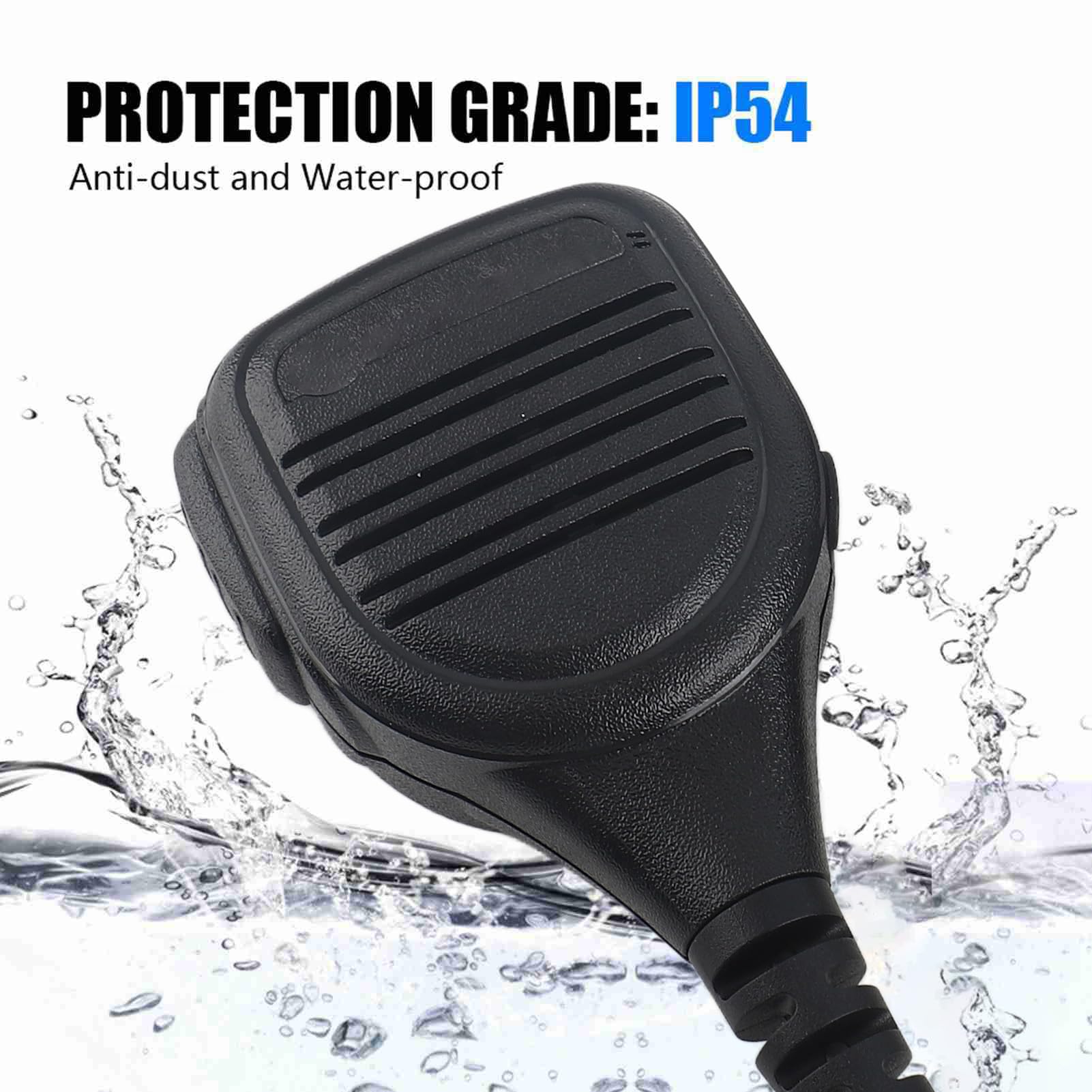 Fosa Micrófono de Mano portátil con micrófono de Mano con Clip de cinturón de Acero para GP88S, GP2000, GP88, GP3688, etc.
