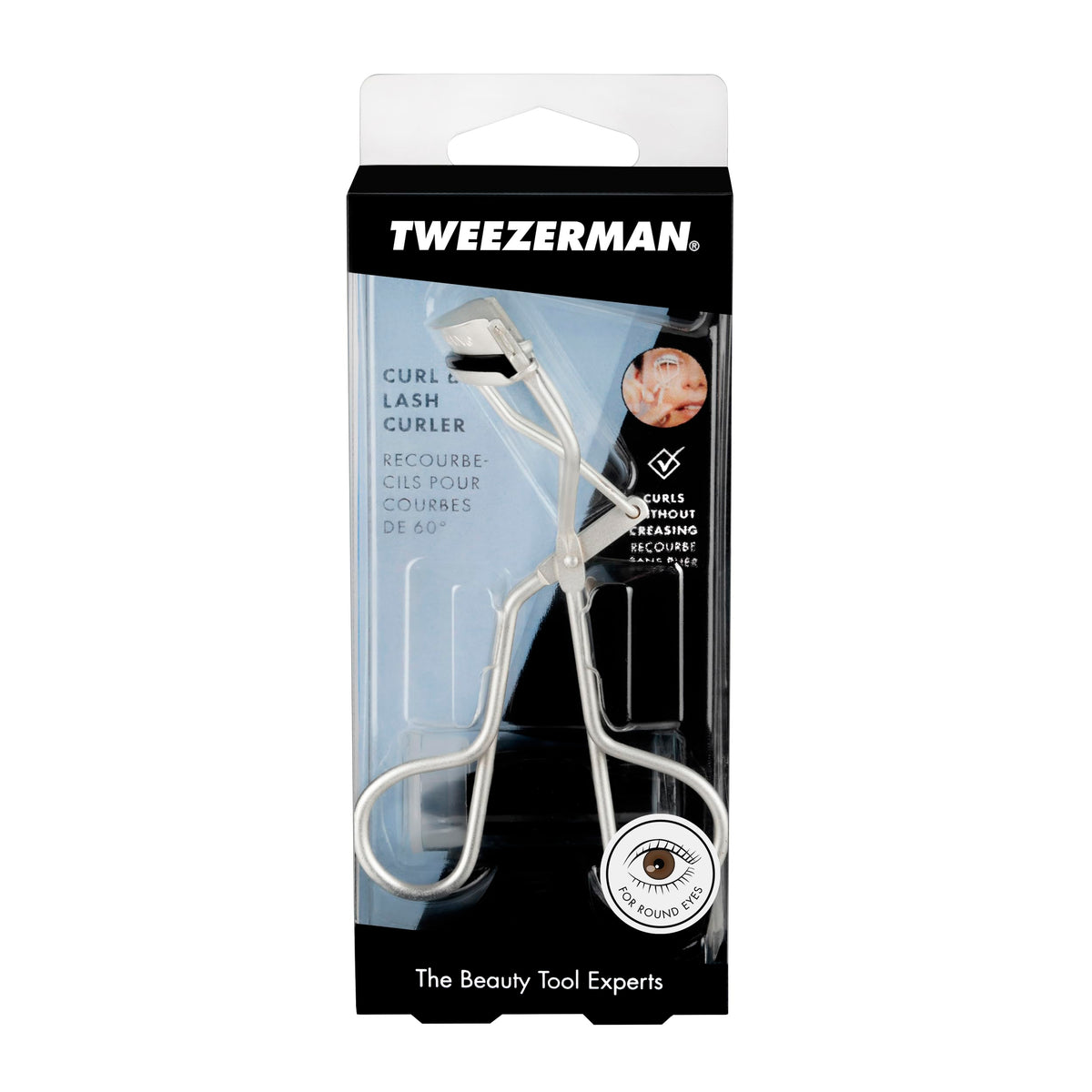 Rizador de Pestañas Curl 60° Tweezerman, Herramienta para Ojos en Redondos