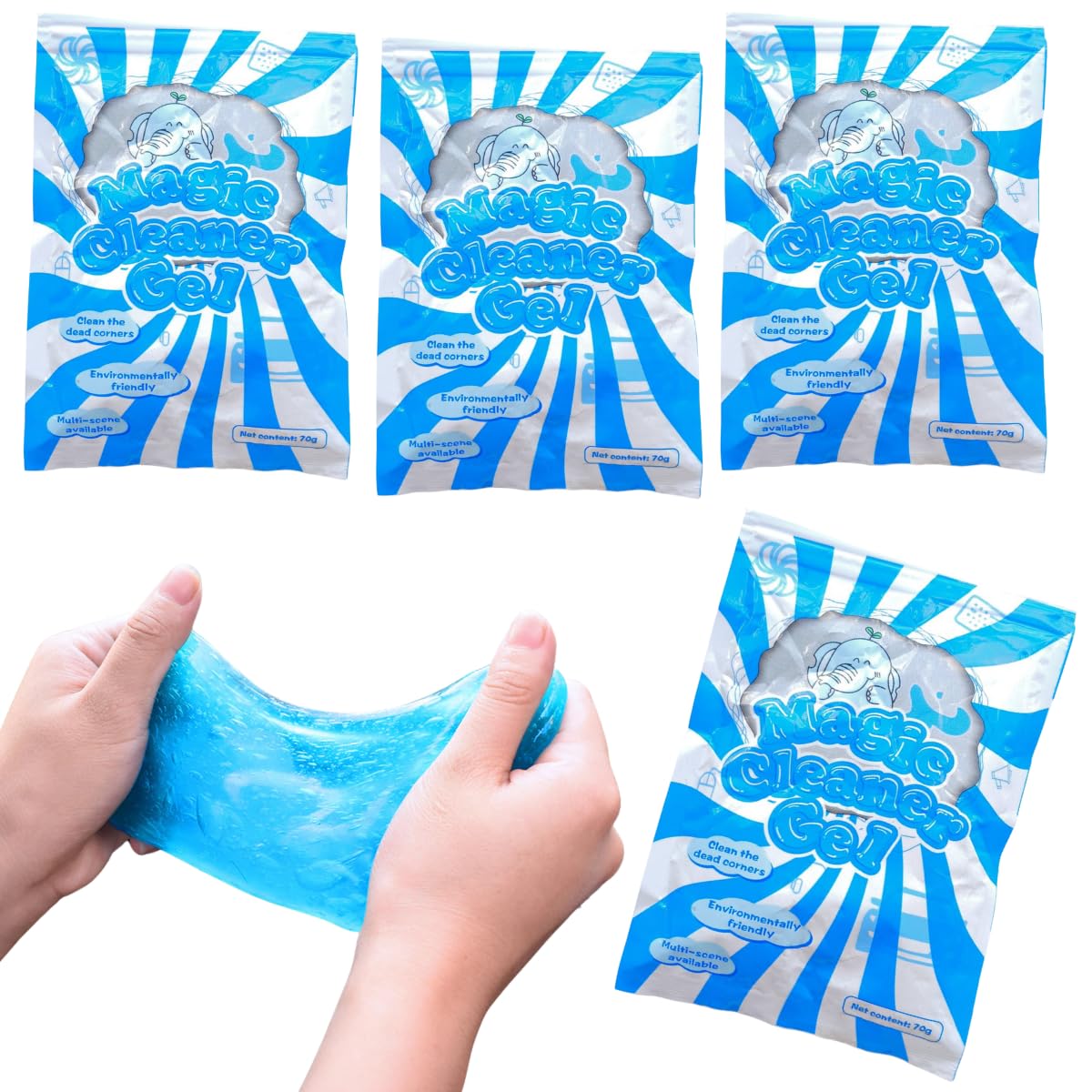 VERALY.MX Set 4 Slime Limpieza Superficies Multiusos Moldeable Adherente Alta Calidad Gel limpieza herramientas detallado automóvil limpia teclado polvo automotriz ventilación aire detalles interiores