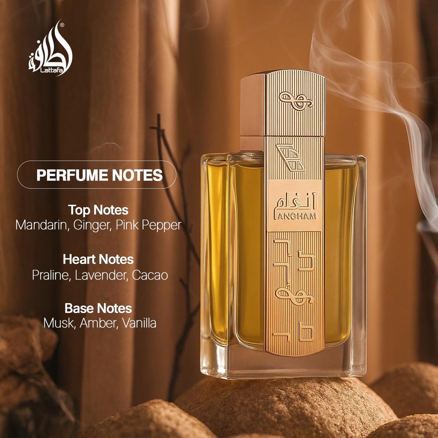 Lattafa Angham Eau de Parfum Spray for Unisex, 3.4 Ounce