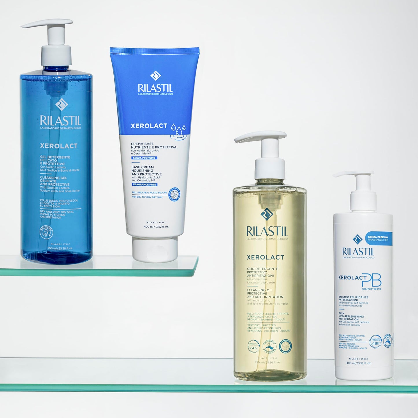 Rilastil Xerolact PB - Bálsamo Hidratante Anti-Irritaciones para Pieles Secas, Frágiles y Atópicas, 400 Mililitros
