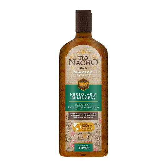 Shampoo Tío Nacho Herbolaria Milenaria Jalea Real con Extractos Naturales Anti-Caída 1 L