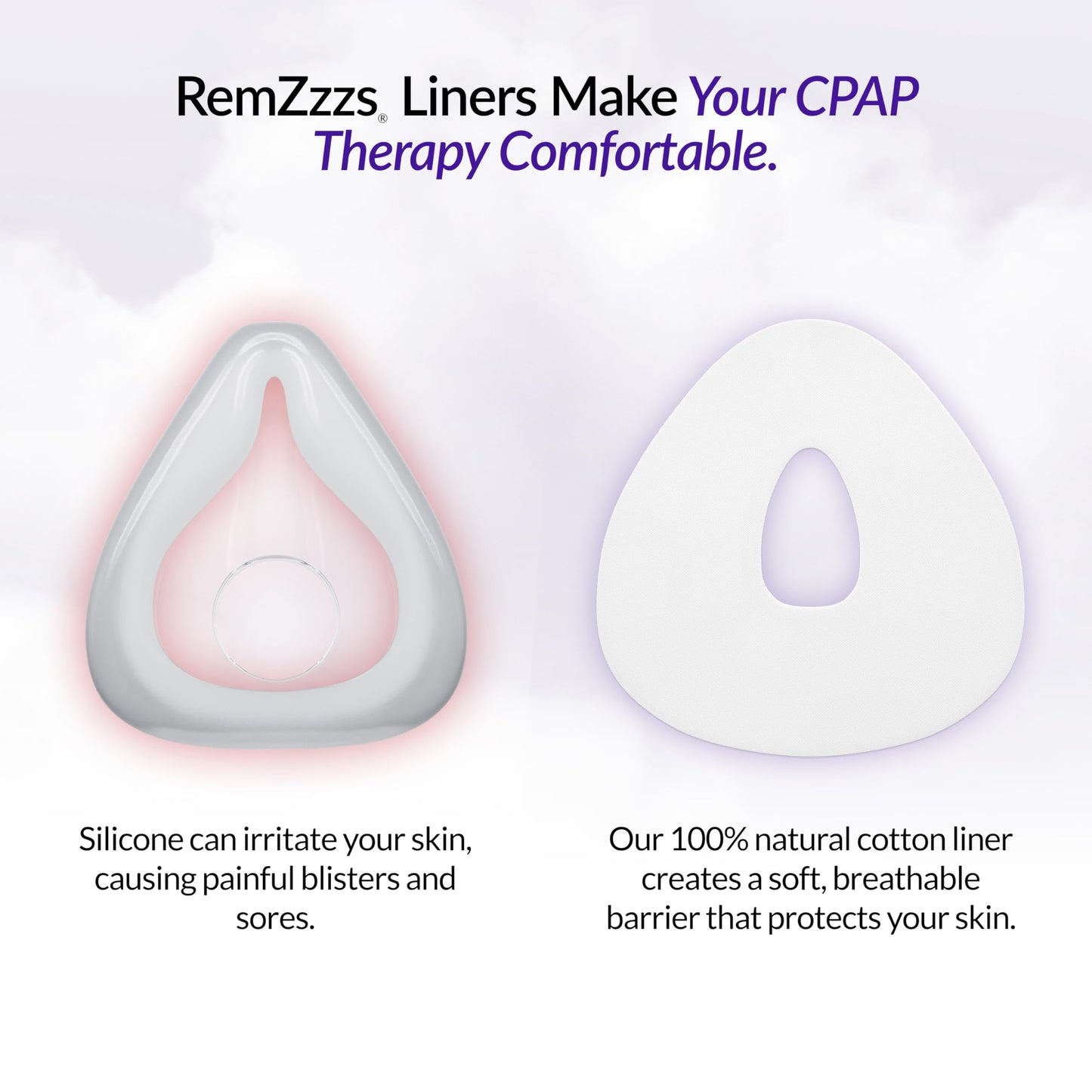 RemZzzs K3-FL - Forro para máscara de Cpap de cara completa (reduce las fugas de aire ruidosas y las ampollas dolorosas, paquete de 2, suministros y accesorios de Cpap, compatible con Resmed Respironics DeVilbiss)