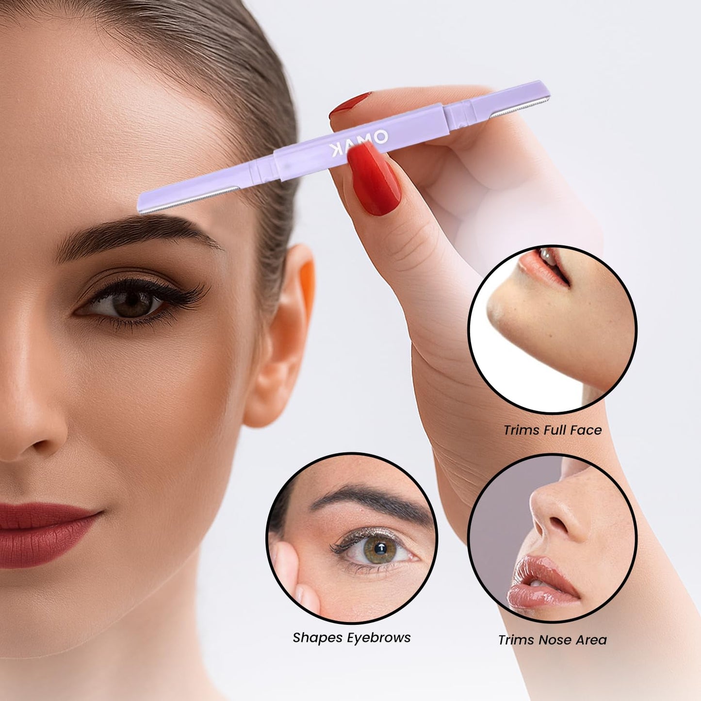 Generic Maquinilla de afeitar facial de doble punta para mujer – Herramienta para cejas y dermaplaning | Paquete de 6 = 12 cuchillas de acero inoxidable | Eliminador de vello facial y exfoliante para