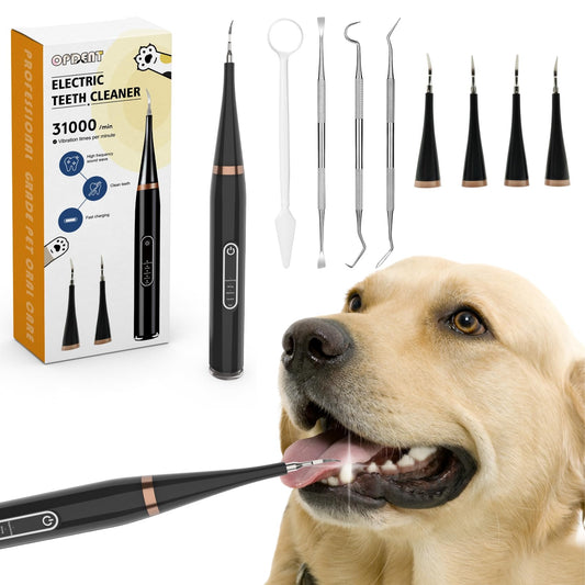 Cepillo de Dientes Eléctrico para Perros Pet Toothbrush Set, con 5 Modos de Limpieza y 4 Cabezas, para Eliminación de Placa y Sarro