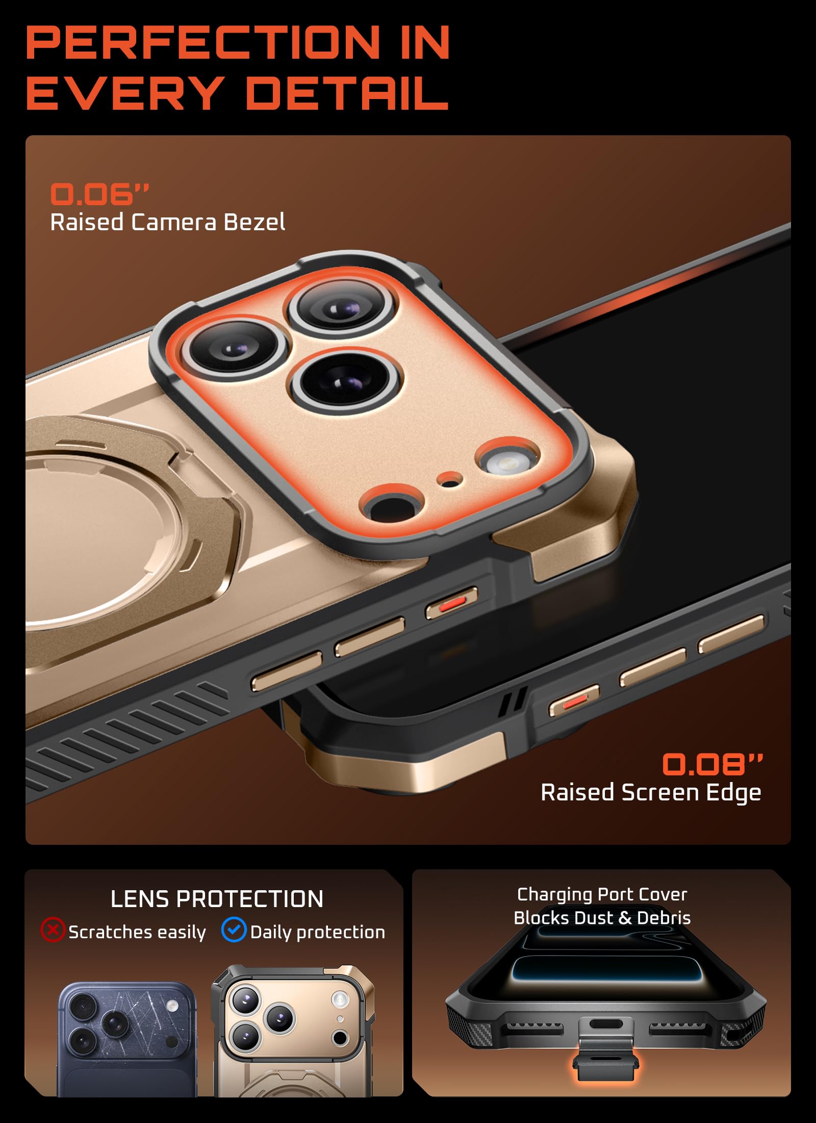 SUPCASE Funda Magnética para iPhone 17 Pro MAX Case Compatible con Magsafe [UBGrip] Resistente Carcasa Protectora con Soporte para iPhone 17 Pro MAX - Desert