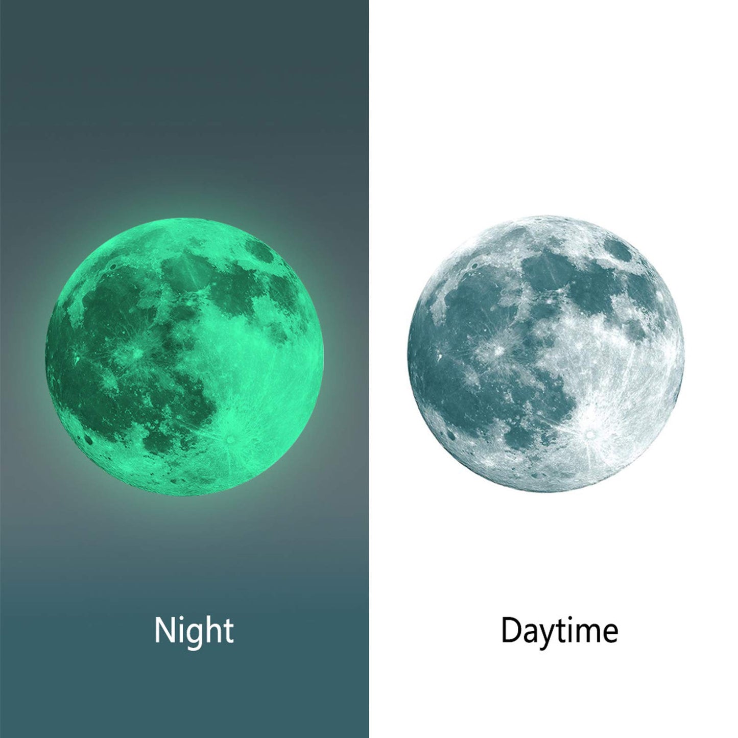 Yuyeran - Pegatinas luminosas para pared, diseño de luna, brillo en la oscuridad, para decoración de habitación, calcomanías de pared