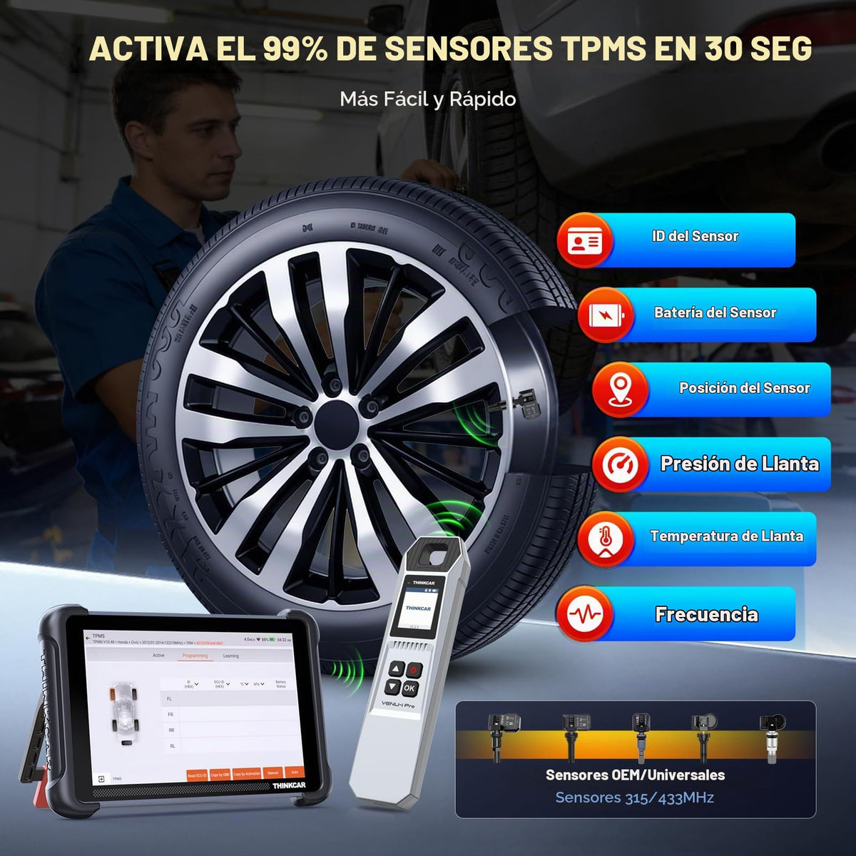 Herramienta de Diagnóstico THINKSCAN 689BT TPMS OBD2 Profesional