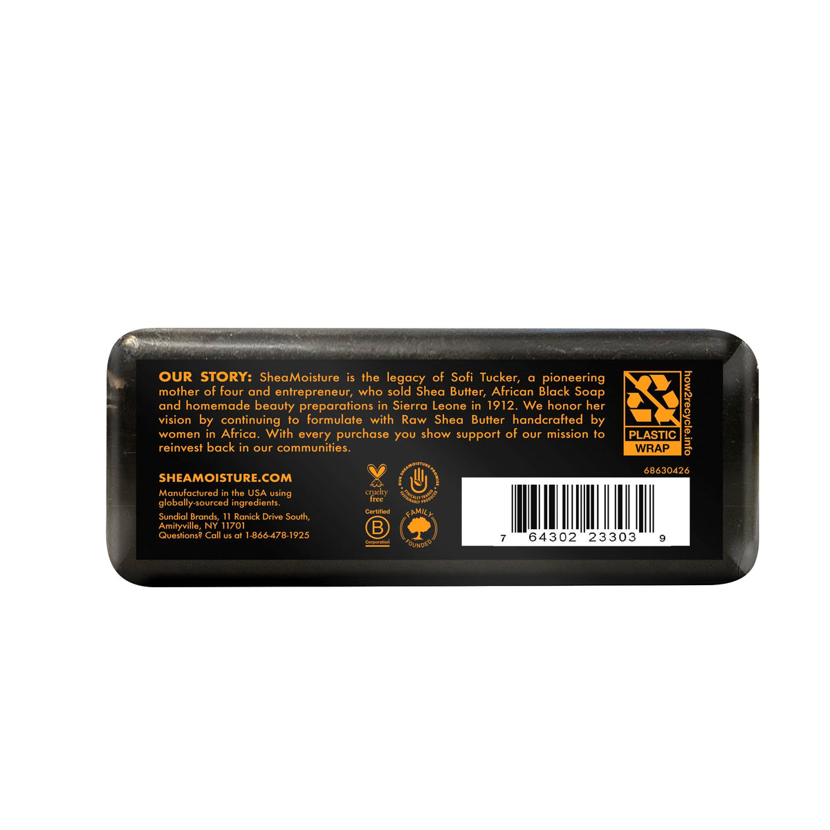 Shea Moisture African Black Soap Bar Acne Prone & Troubled Skin for Unisex Bar Soap 8 oz