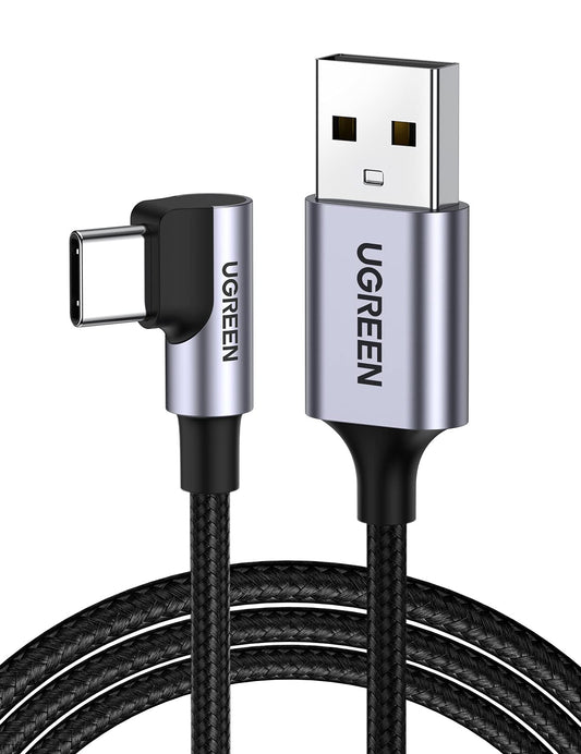 Cable USB Tipo C UGREEN Gris Nylon Trenzado Carga Rápida 1M