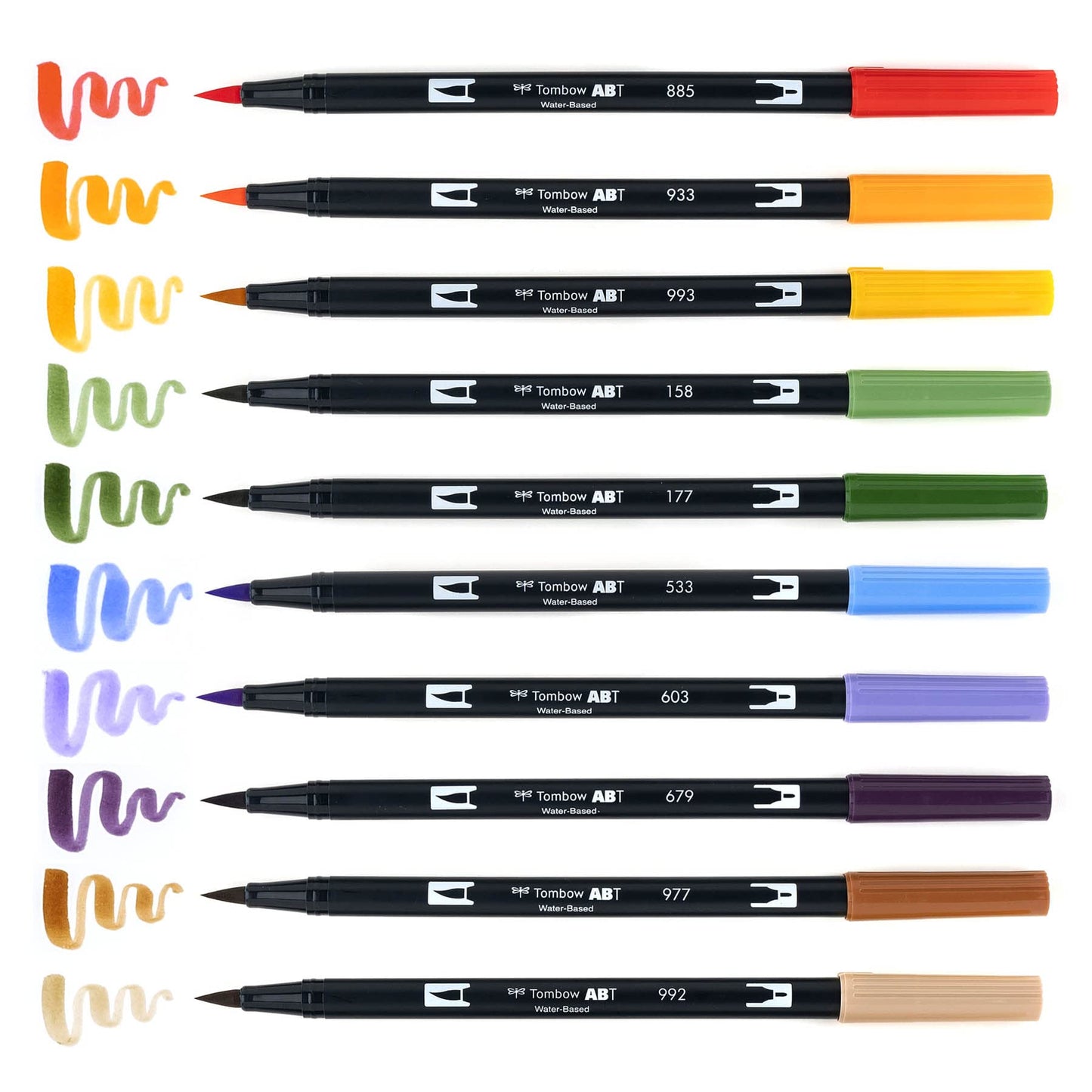 Rotuladores Artísticos Tombow Secundarios Doble Pincel Paquete de 10