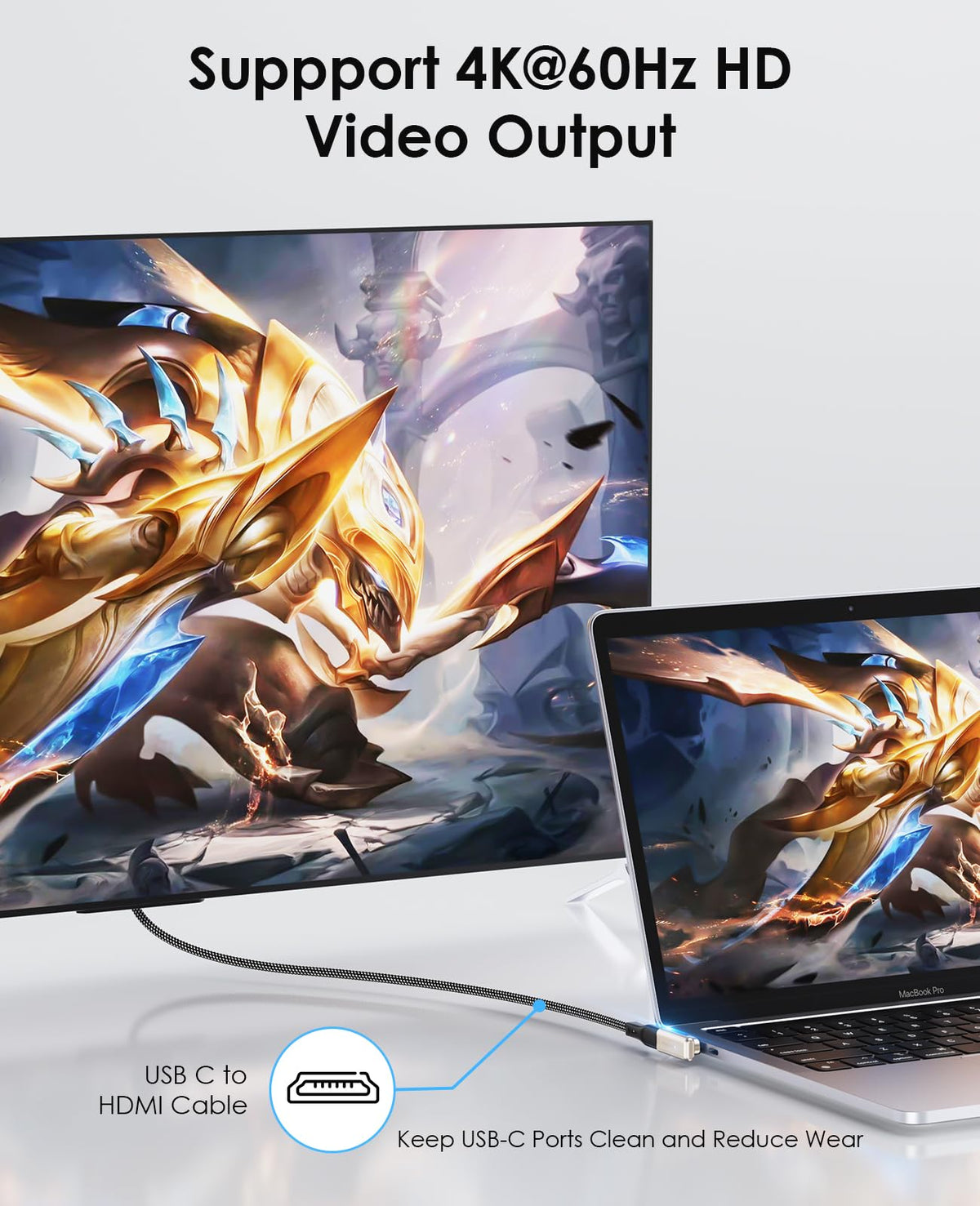 Adaptador USB C Magtame Ángulo Recto Magnético 240W 40Gbps 4K 2 en 1