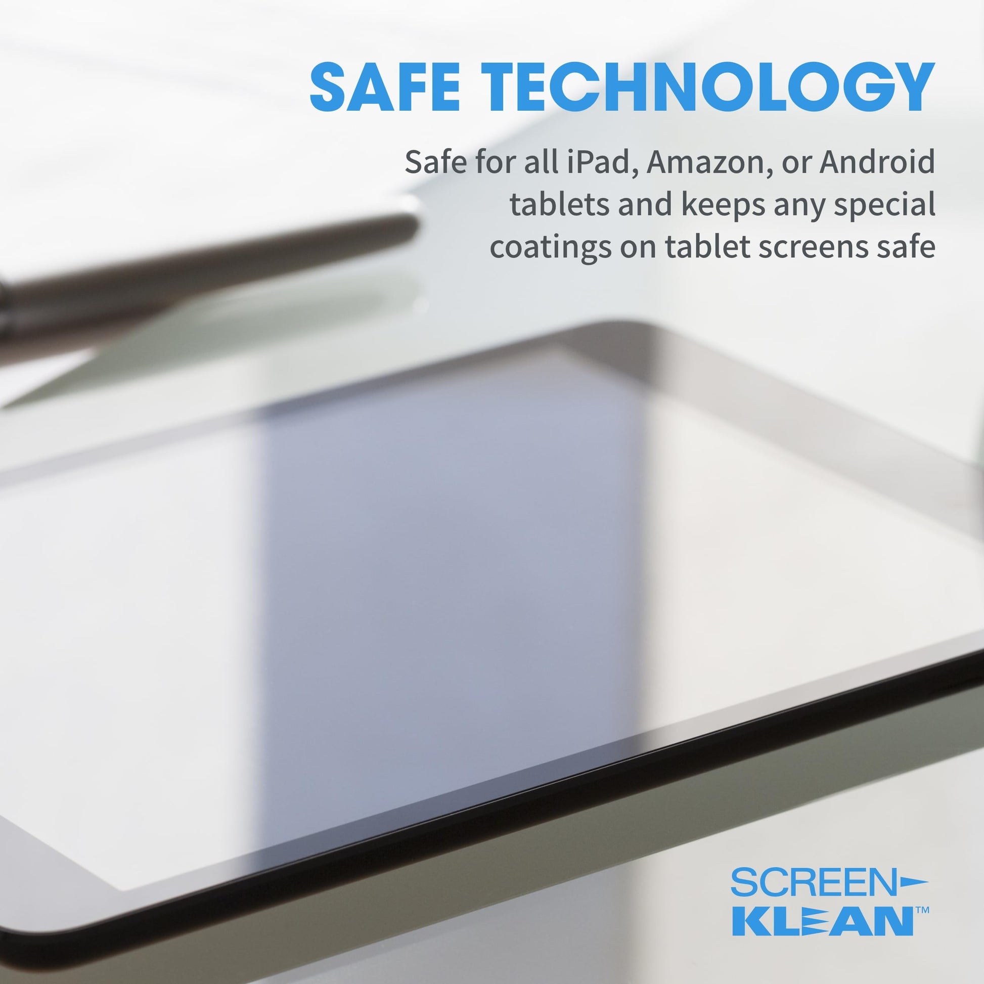 Carbon Klean ScreenKlean Tablet Screen Cleaner - Efficient and Durable Carbon Microfiber Technology Injected Blue