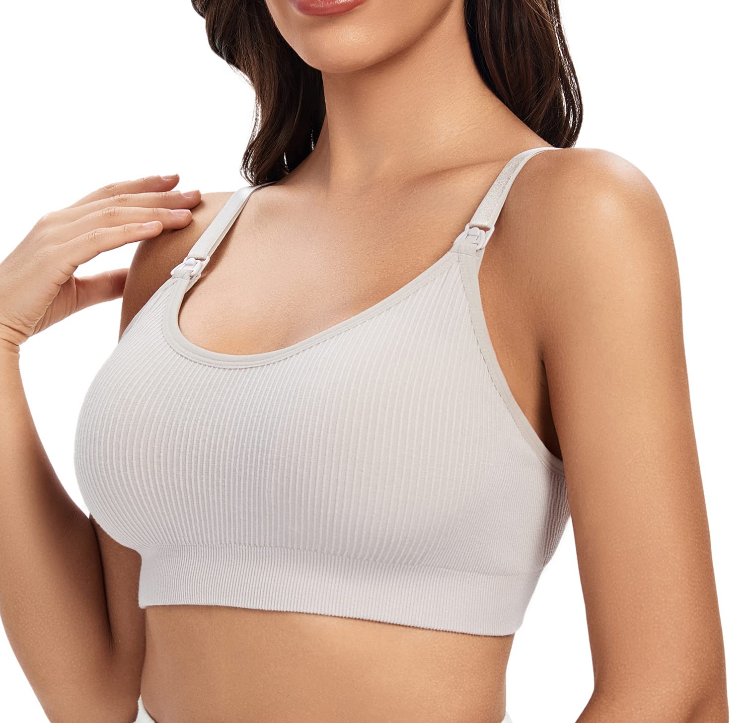Sujetadores de Lactancia Suekaphin Rib-a XXL sin Costuras Acolchados Cobertura Completa para Mujer