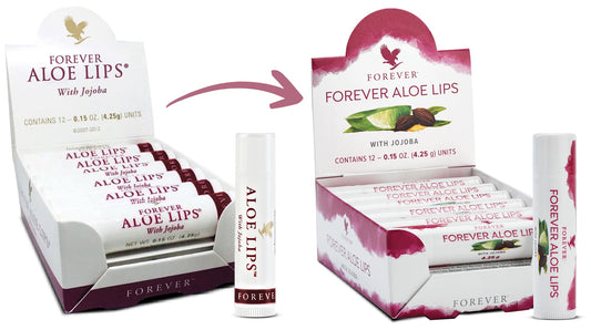 Forever Living - Forever Aloe Lips - Ultimate Lip Care para cualquier clima - Bálsamo labial hidratante con áloe, jojoba y cera de abejas, vegano, paquete de 12