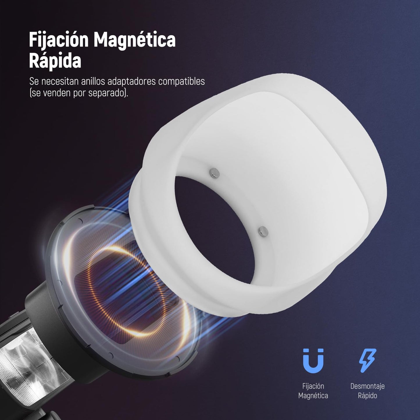 NEEWER Catch Light Reflector, Modificador Luz Silicona Magnética para NEEWER NW620 NW700 NW760 Z880 Z760 Flash Cabeza Cuadrada & Z1 Z2 Cámara Cabeza Redonda Speedlite,Aro Adaptador No Incluido, CRS16