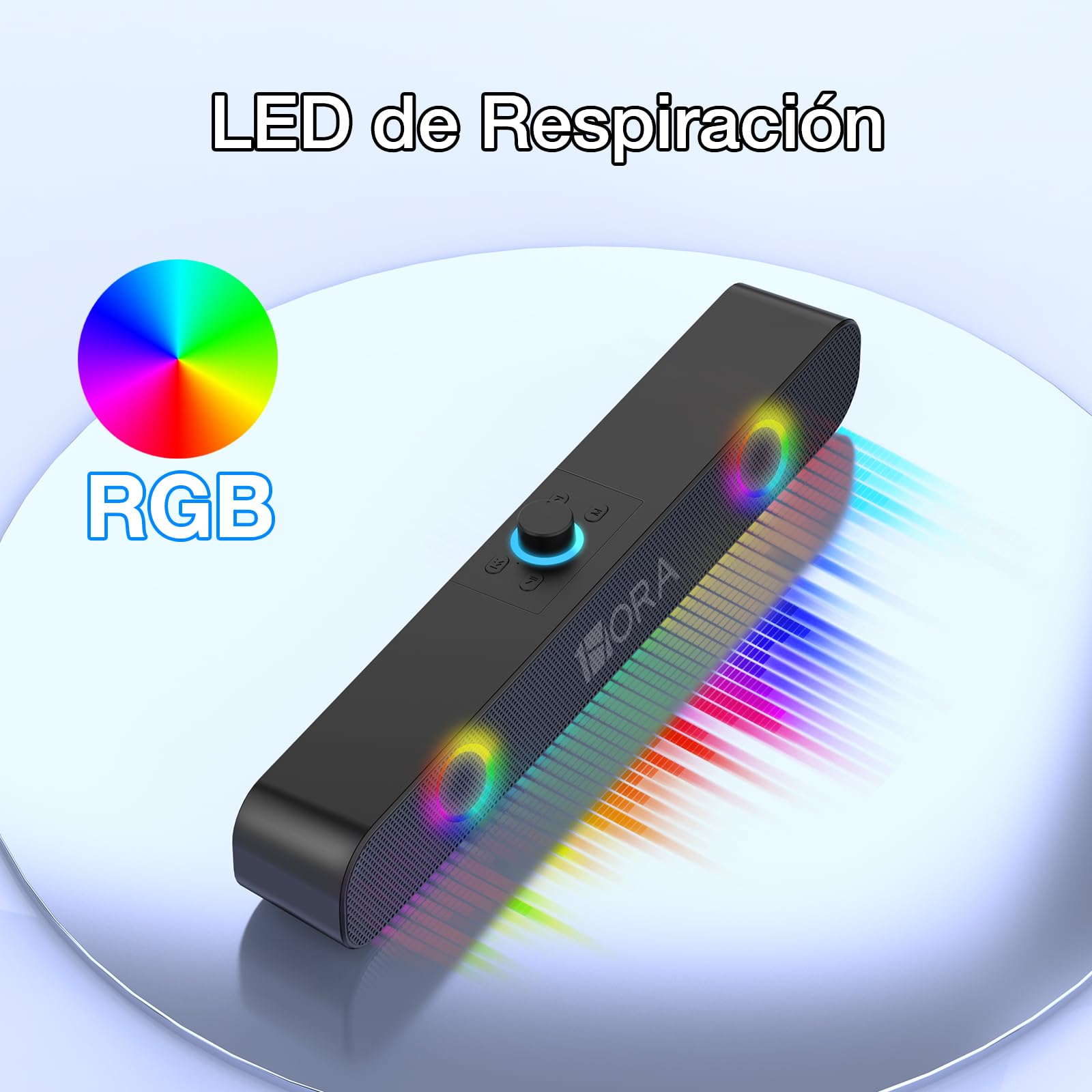 Bocina Bluetooth Hora RGB 10W Batería 2400mAh para Interior y Hogar