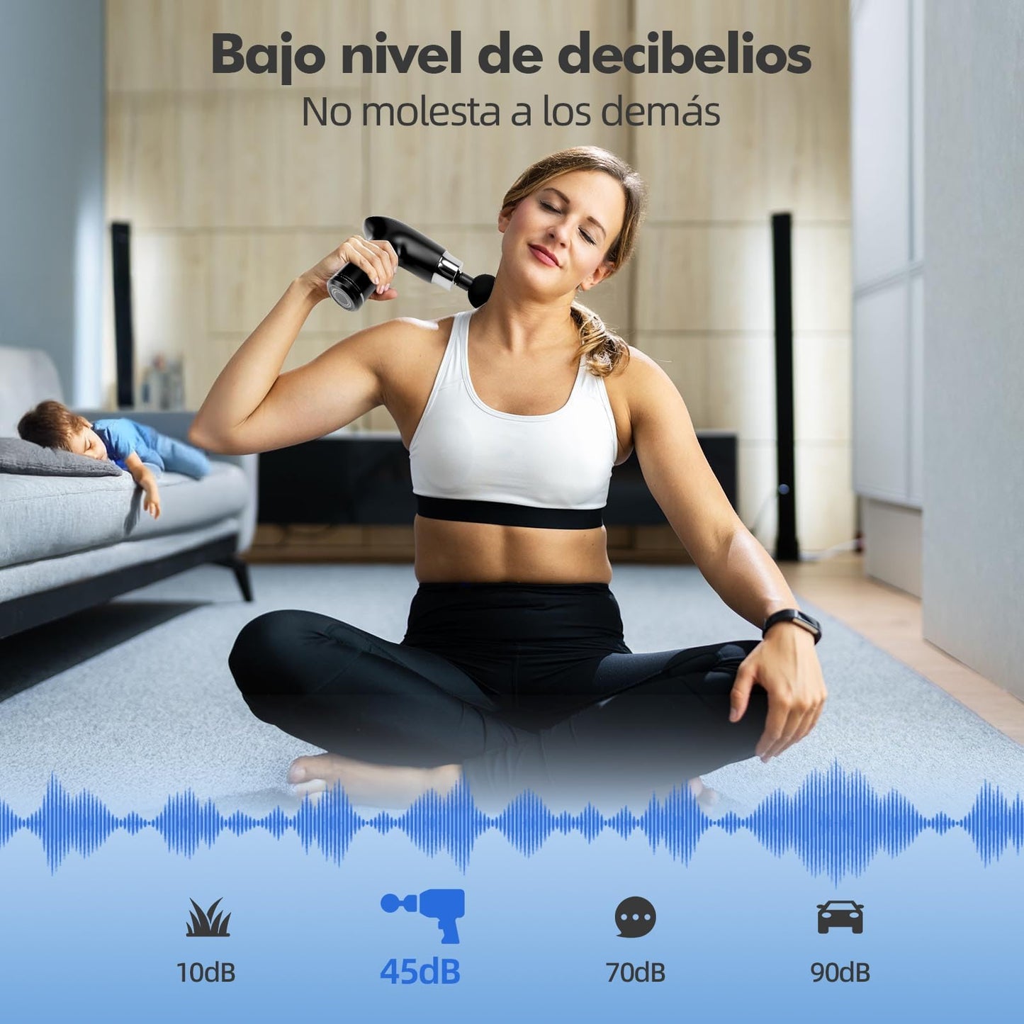 Masajeador de Espalda, Pistola de Masaje Muscular, Maquina para Masajes Musculares,Mini Massage Gun Portátil con 12 Niveles Ajustables,Pantalla Lcd,SúPer Silencioso, Masajeador de Pies, Cuello Hombro