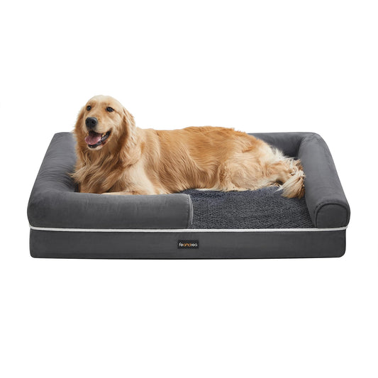 Cama Ortopédica para Perros Feandrea Gris Oscuro con Funda Extraíble y Lavable