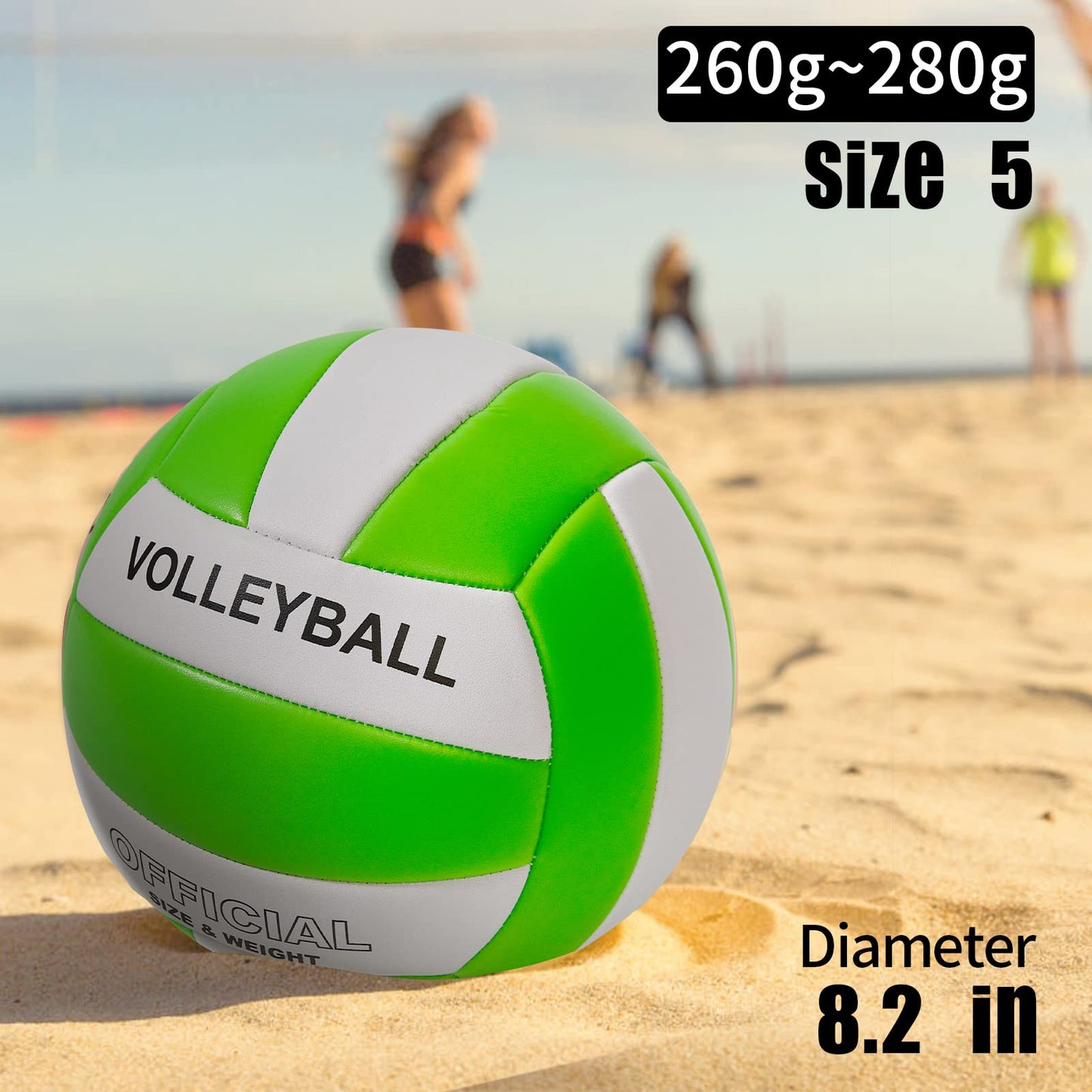 Voleibol EVZOM Beige Oficial Tamaño 5 de Alta Calidad para Playa y Piscina