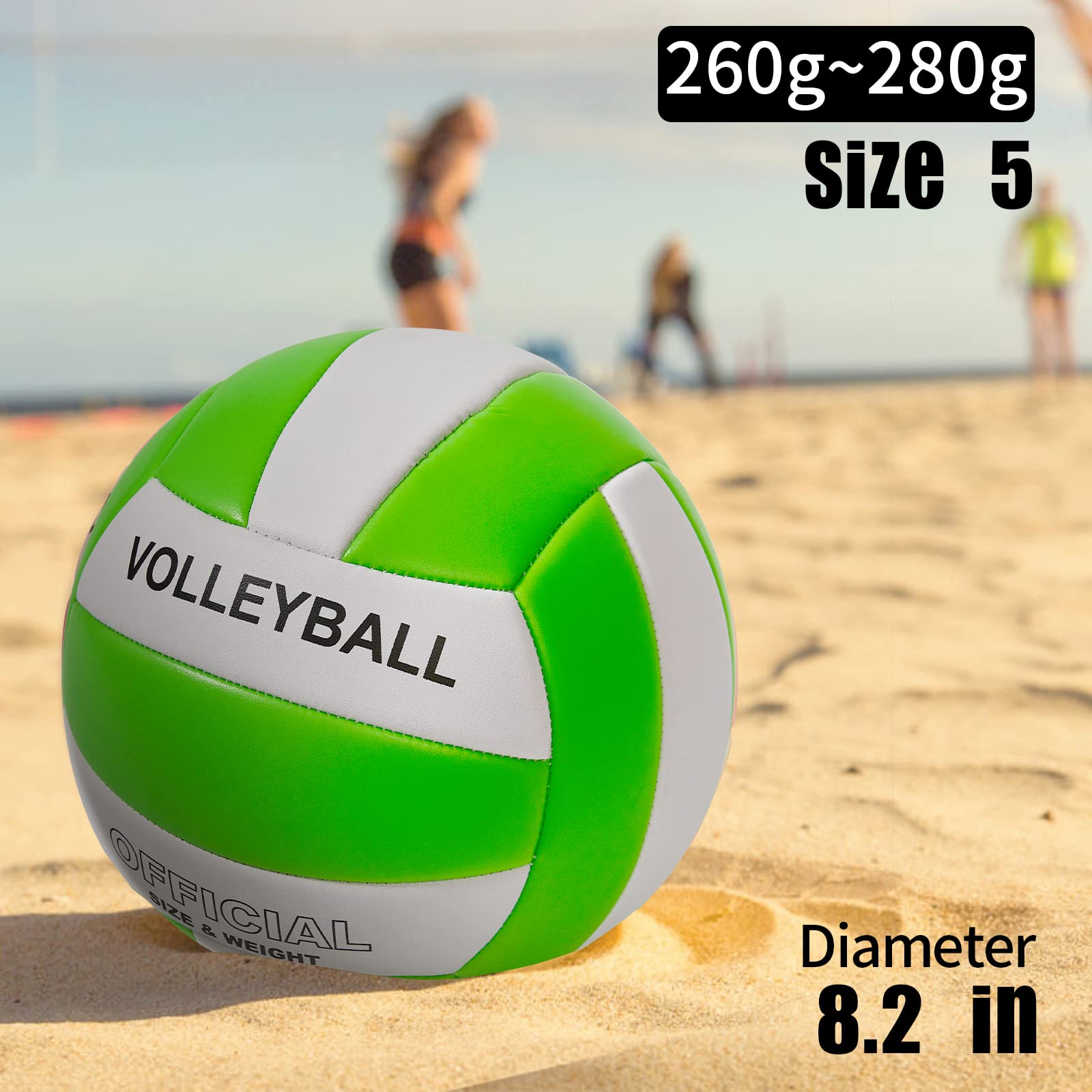 Voleibol EVZOM Beige Oficial Tamaño 5 de Alta Calidad para Playa y Piscina