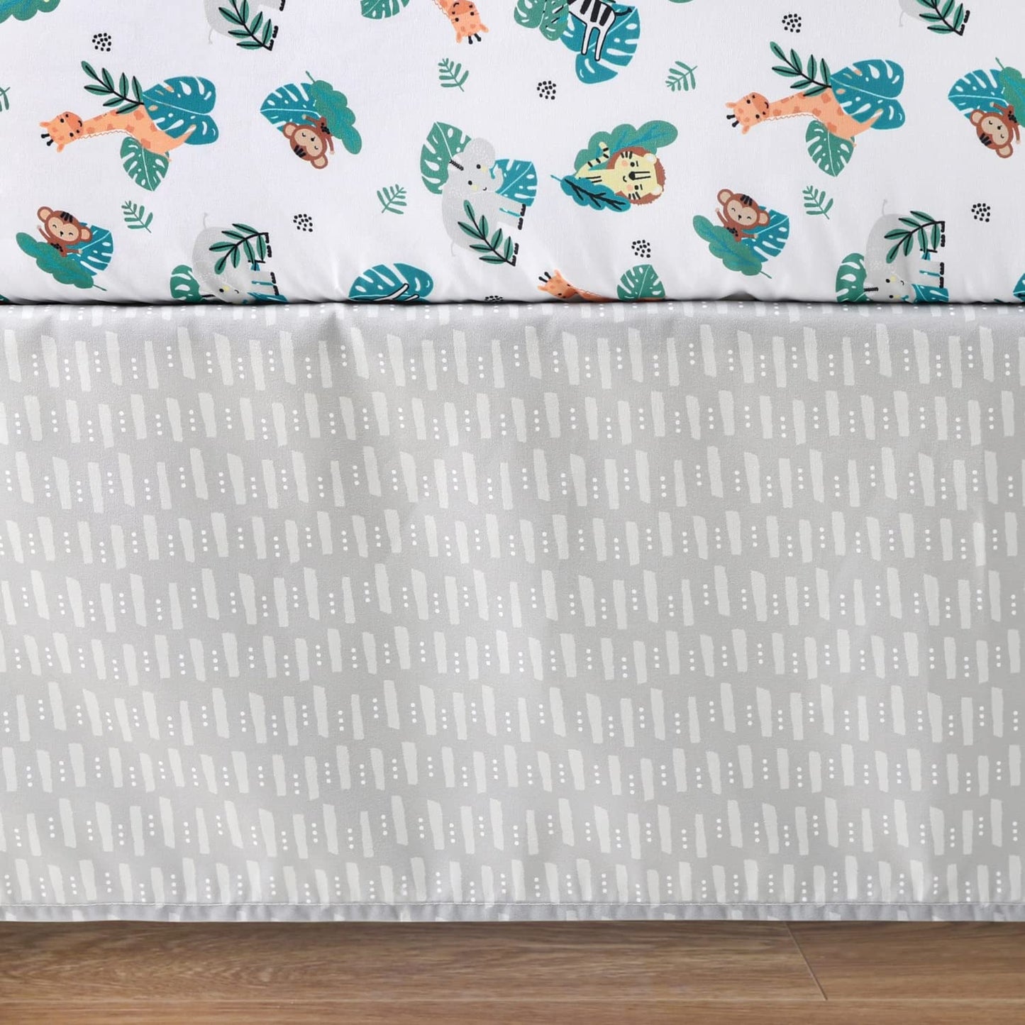 The Peanutshell - Juego de cama de 3 piezas para cuna de bebé para niños y niñas, juego de cama de bebé recién nacido, bebé y niño pequeño, decoración con sábana bajera para cuna, volantes contra el