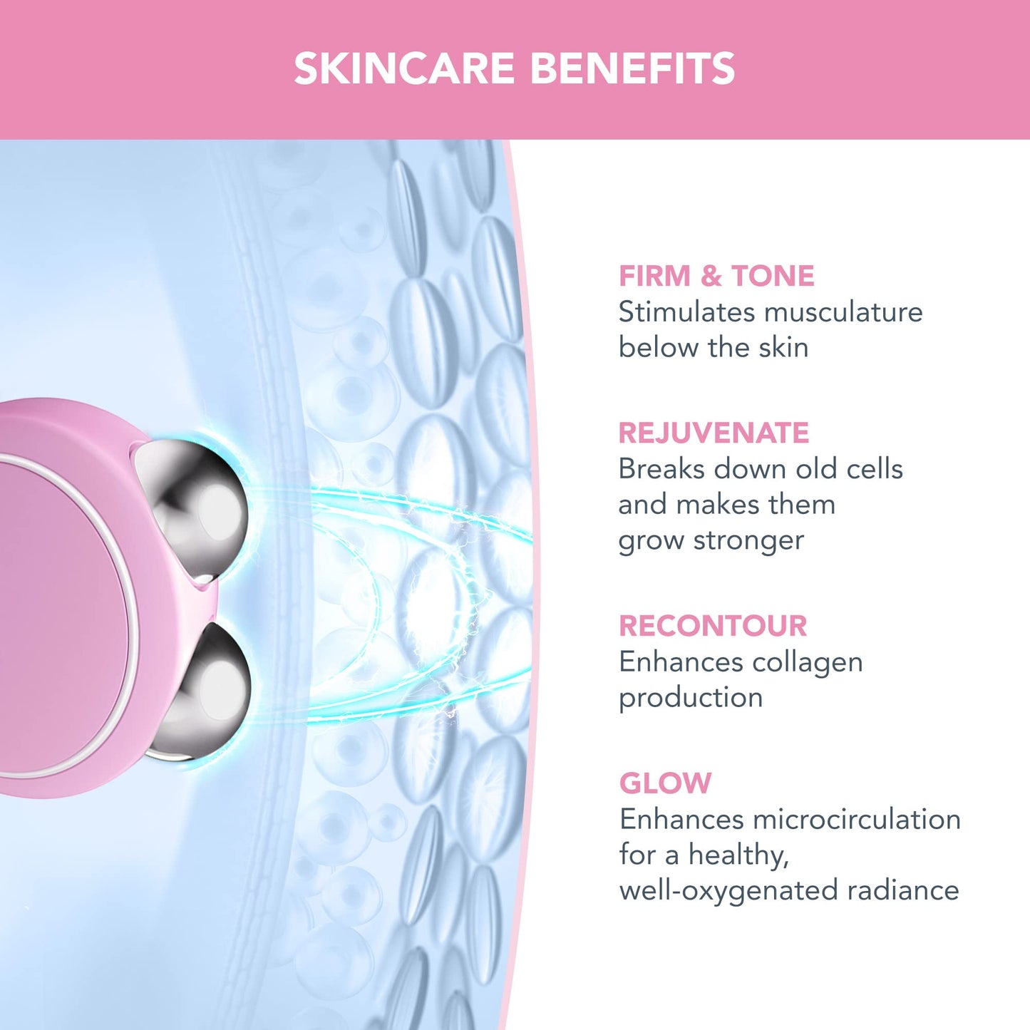 FOREO BEAR mini + Serum Sérum Serum 30 ml - Dispositivo de microcorriente facial - Masajeador facial - Dispositivo de cuidado facial - Regalos para mujer - Set de regalo - Rosado Perla