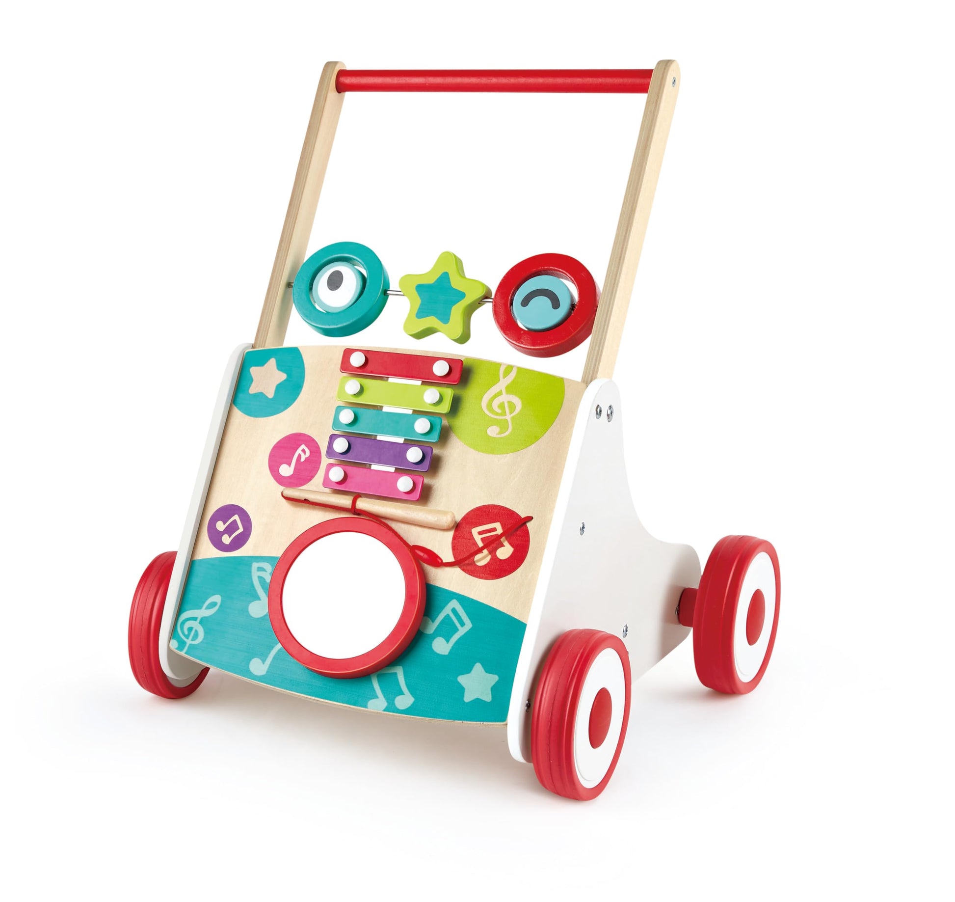 Juguete de Empujar (Arrastre) Caminador de Madera Musical Para Bebes y Niños : Desarrollo Motor y Diversión para Niños Pequeños. E0383